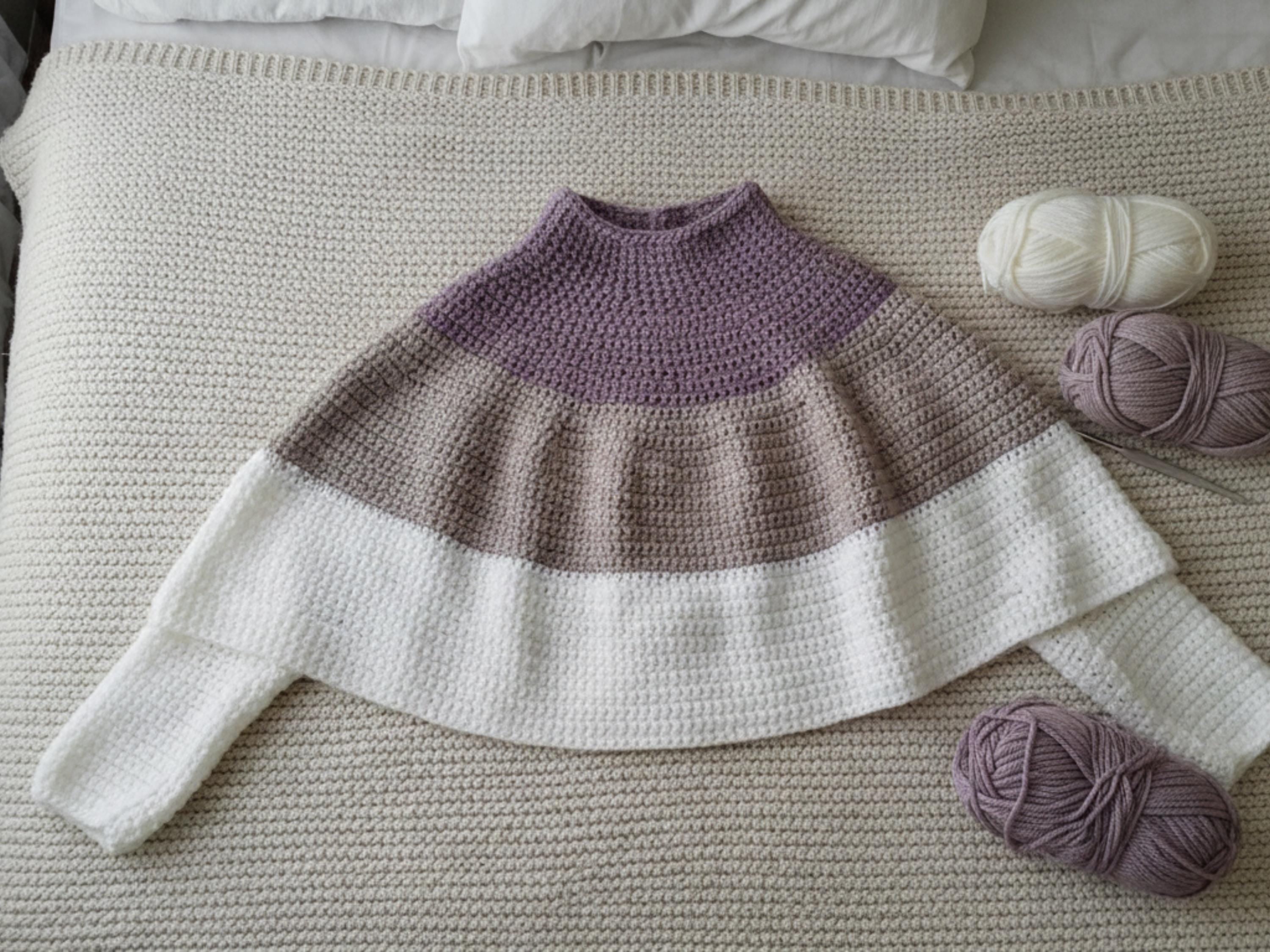 Womens Crochet Crochet Poncho Pattern | Easy PDF Crochet Wrap, Cozy Winter Capelet, Beginner Shawl Pattern, Women’s Boho Poncho with sleeves