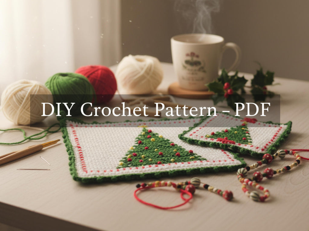 Crochet Pattern Potholder Christmas Tree, Crochet Hot pad in PDF, Thermal hot pad crochet, double thick hot pad crochet, Potholder Pattern