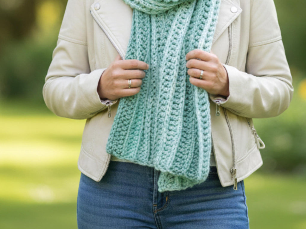 Crochet Scarf Pattern PDF • Womens Vintage Gift-Chunky scarf crochet pattern