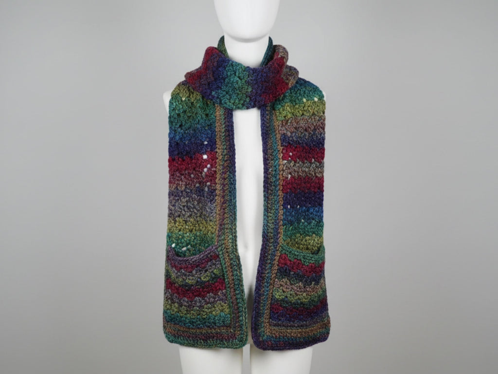 CROCHET Scarf pattern-scarf with pockets