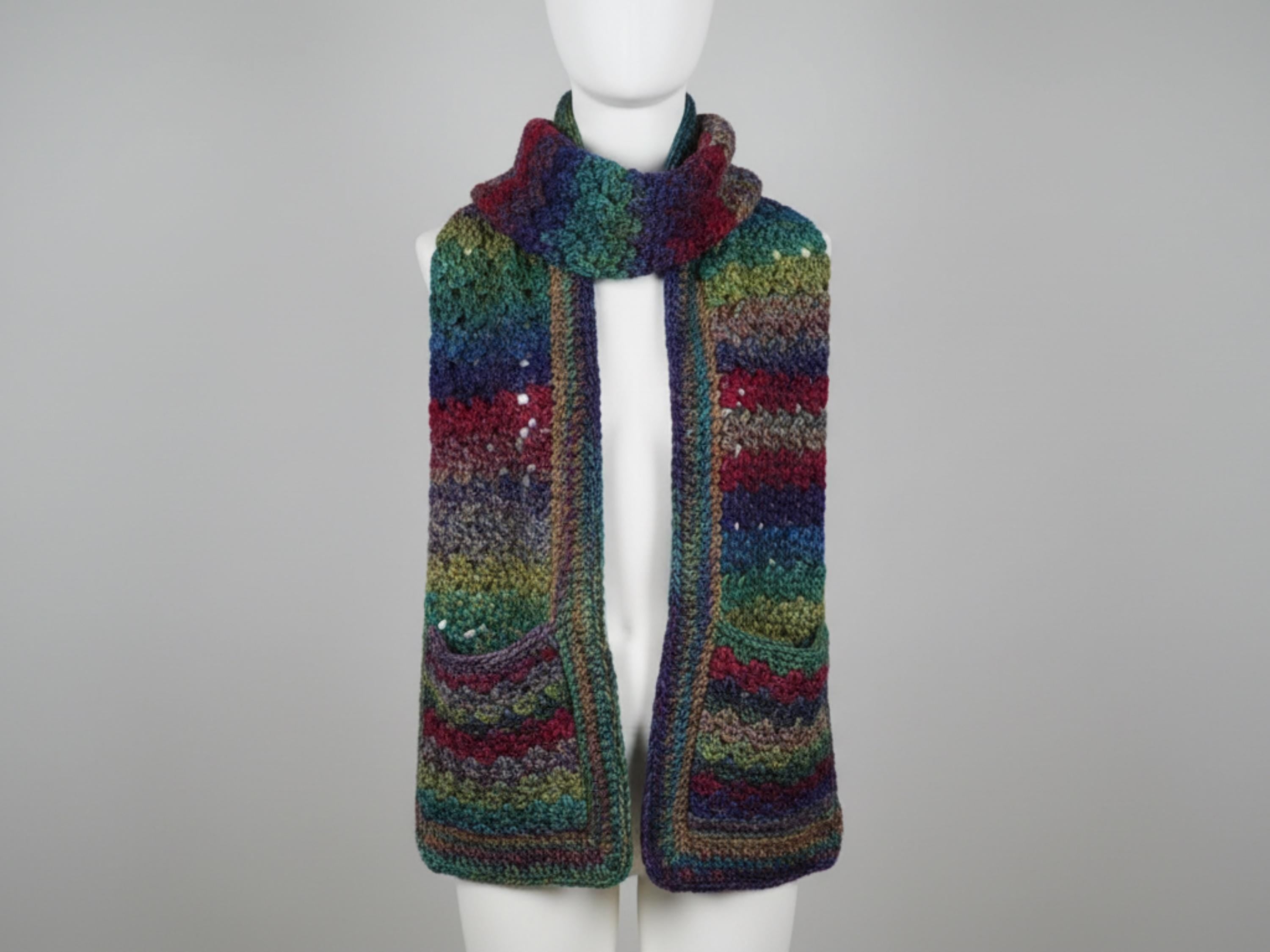 CROCHET Scarf pattern-scarf with pockets