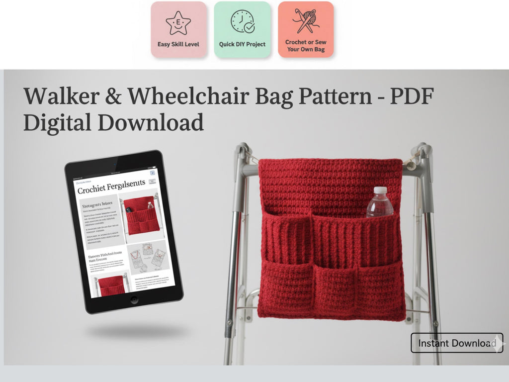 Crochet Walker Bag Pattern: Double Pocket Caddy (PDF Pattern)