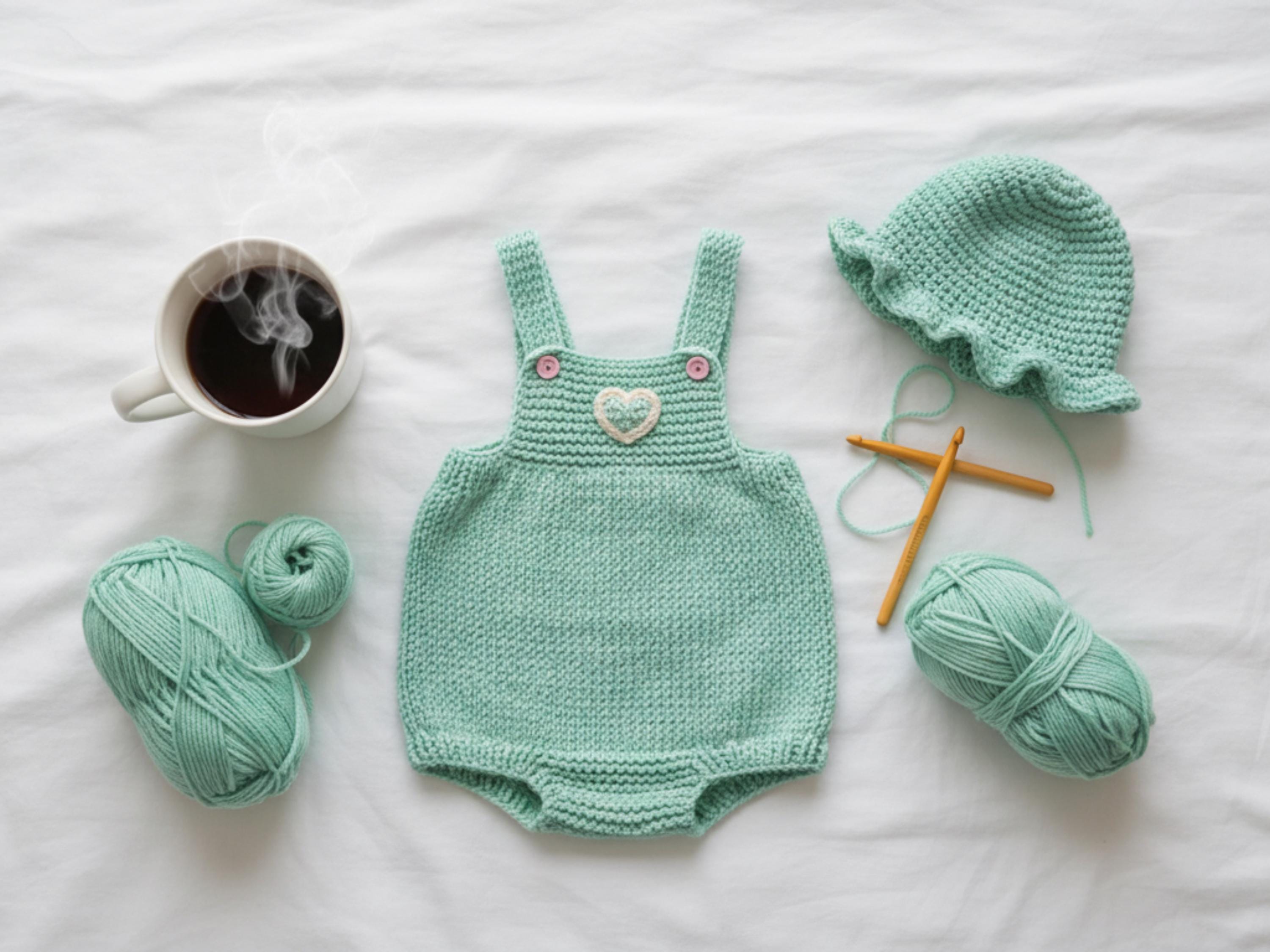 EASY Baby Crochet- Baby Crochet Romper & Hat Pattern PDF • 0 - 18 mths ~Easy Aran 10 Ply Worsted yarn Crochet Pattern PDF Instant Download
