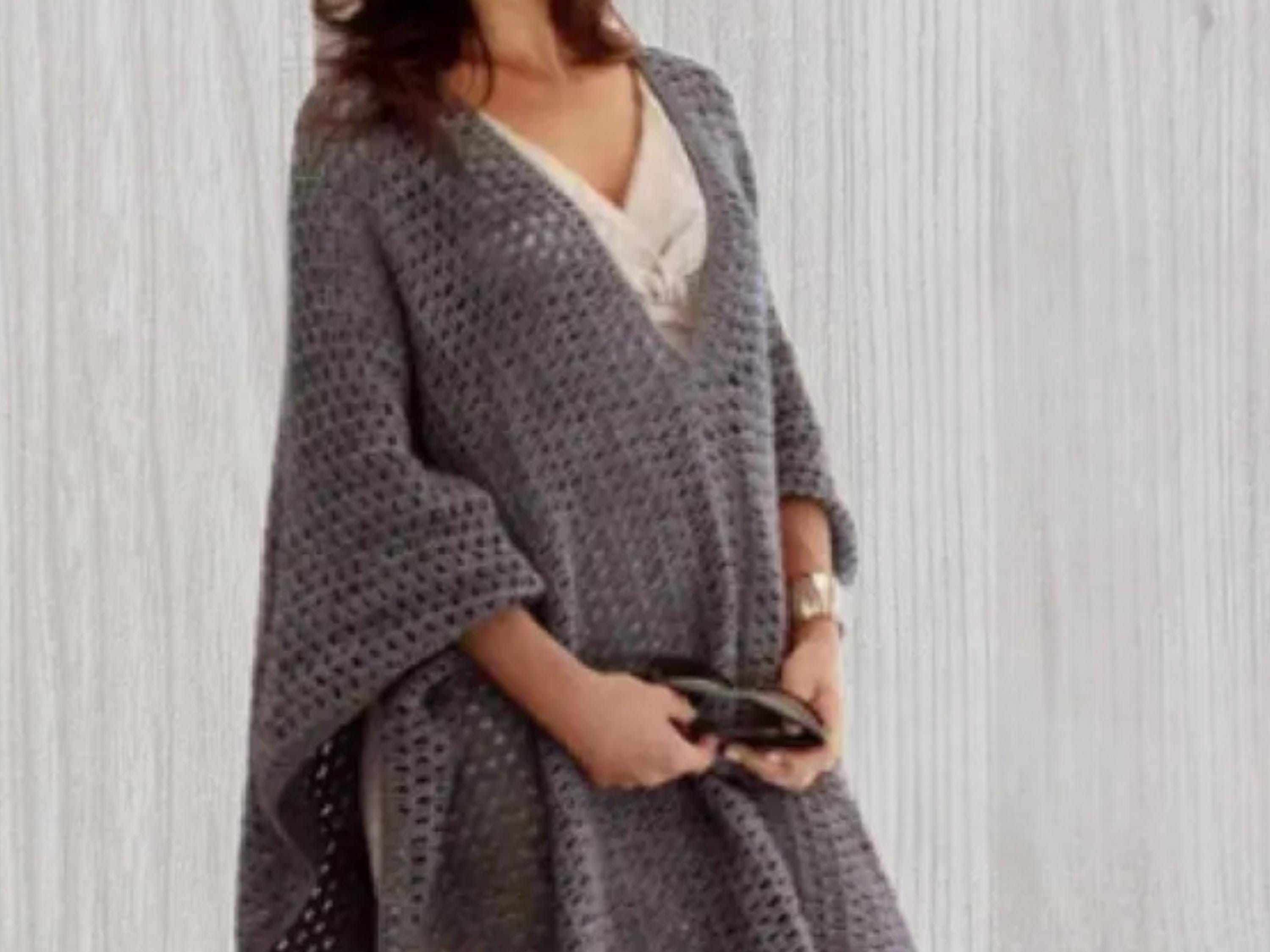 Womens Crochet Easy Crochet Lace Poncho Pattern PDF – Boho Summer Wrap, Festival Layer DIY