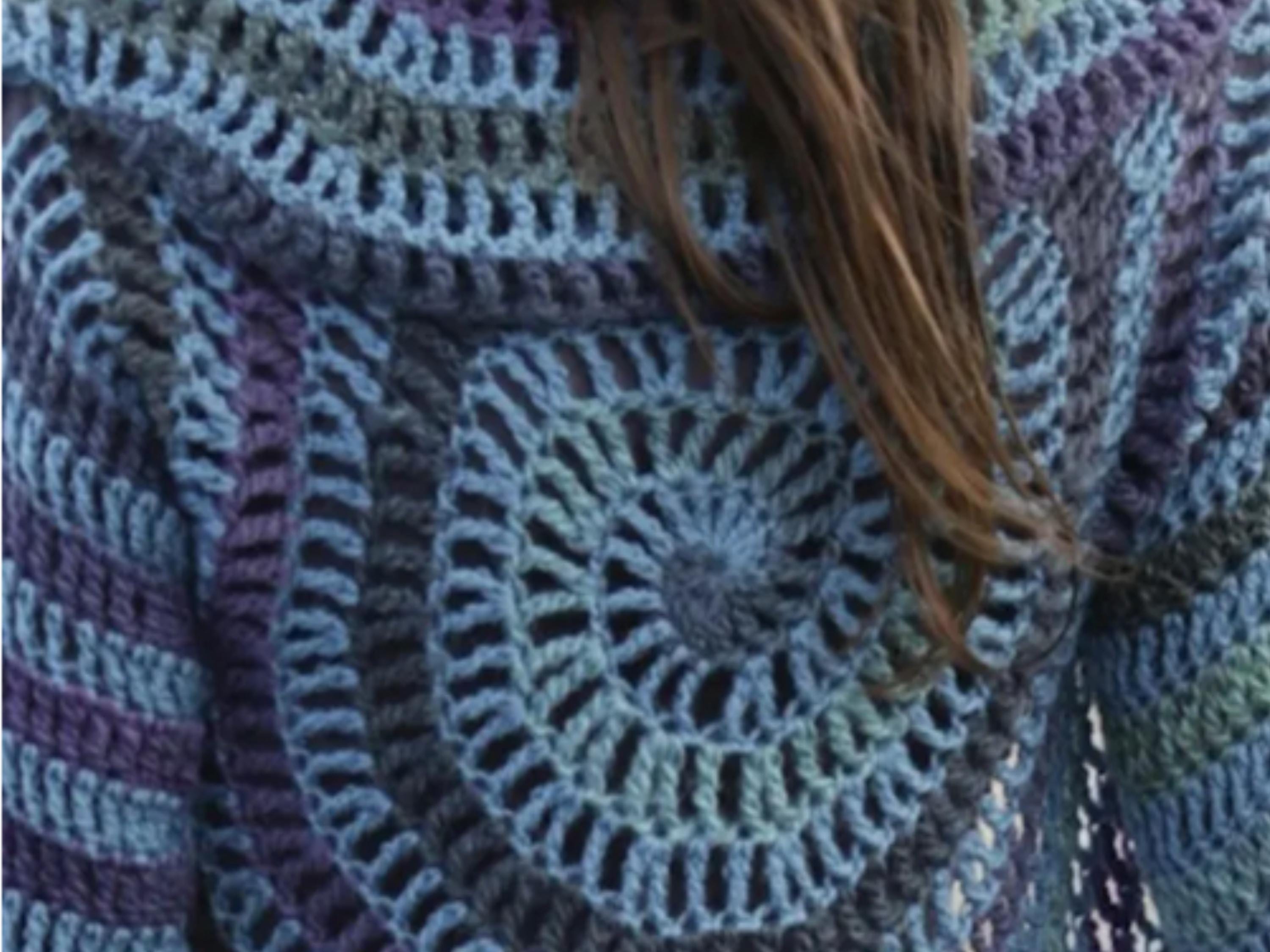 Womens crochet Jacket Pattern -PDF Beach Coverup Light Lacy Circular Granny Stitch Cardigan Aran 10ply Worsted S -XXXL Download