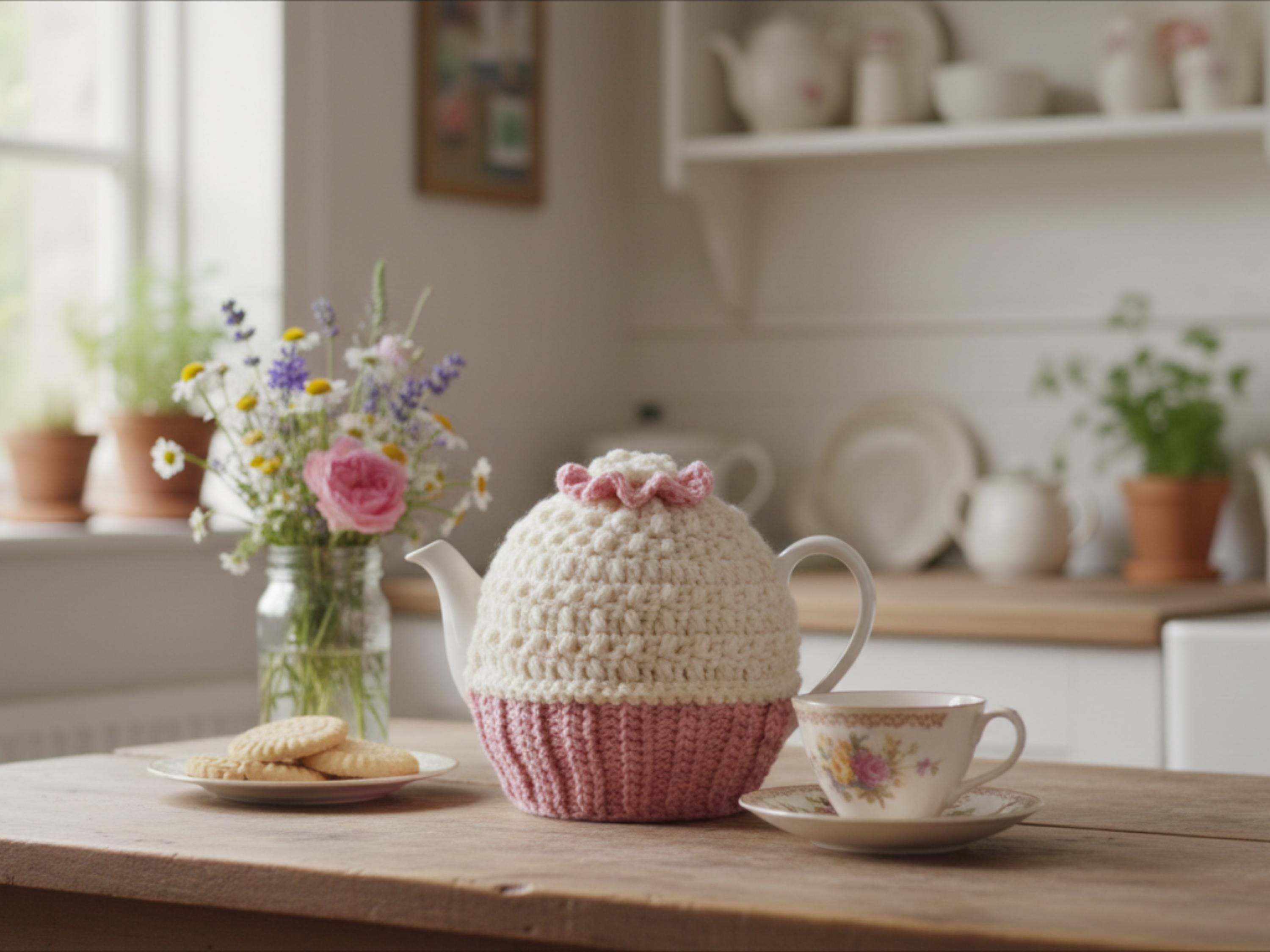 Vintage Shabby Chic Retro Handmade Crochet Tea Cosy pattern-Instant download-Crochet PDF