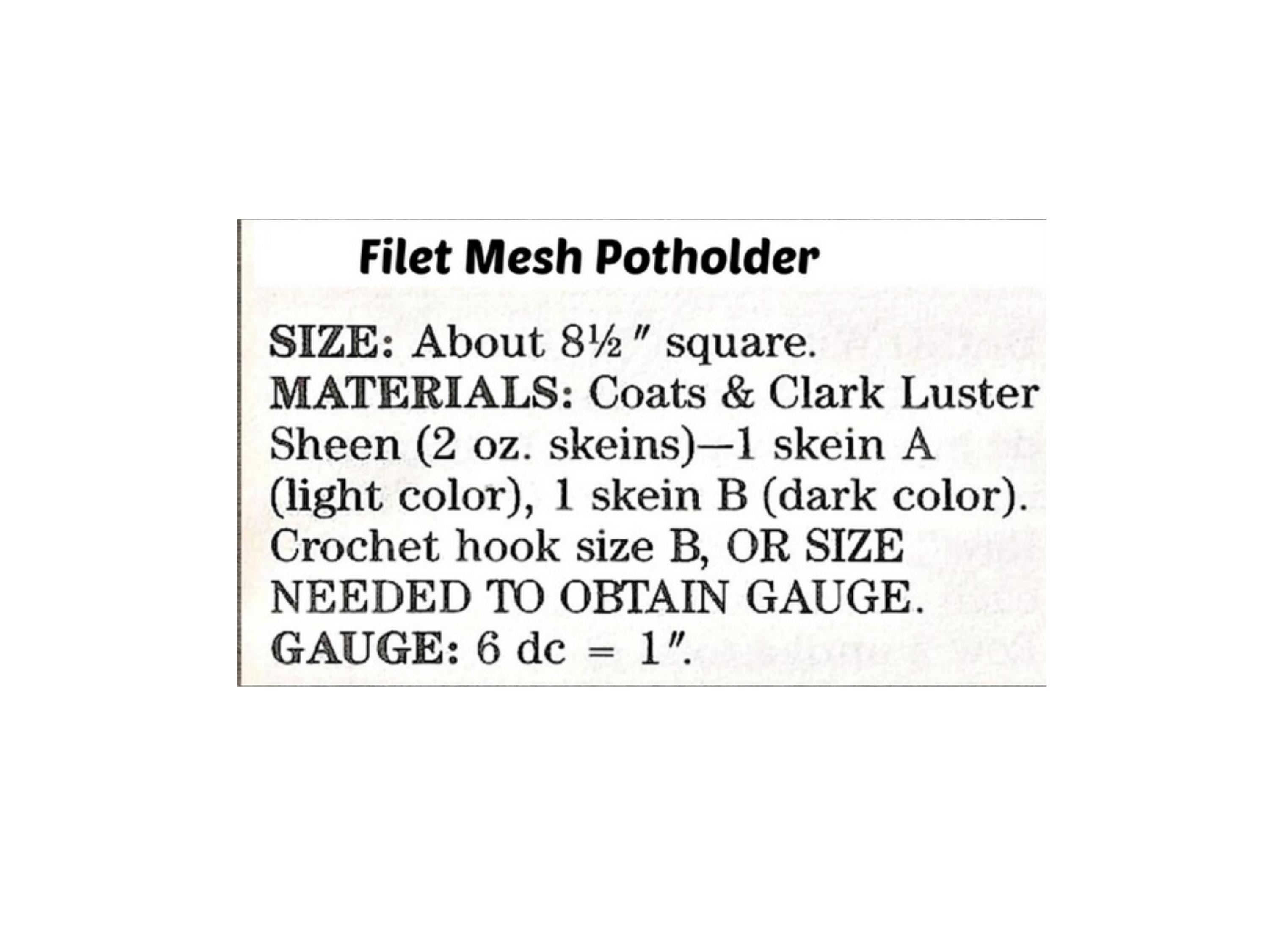 Vintage Lacy Potholders Crochet Pattern PDF  Easy Hot Pad & Oven Mitt DIY - Beginner Friendly