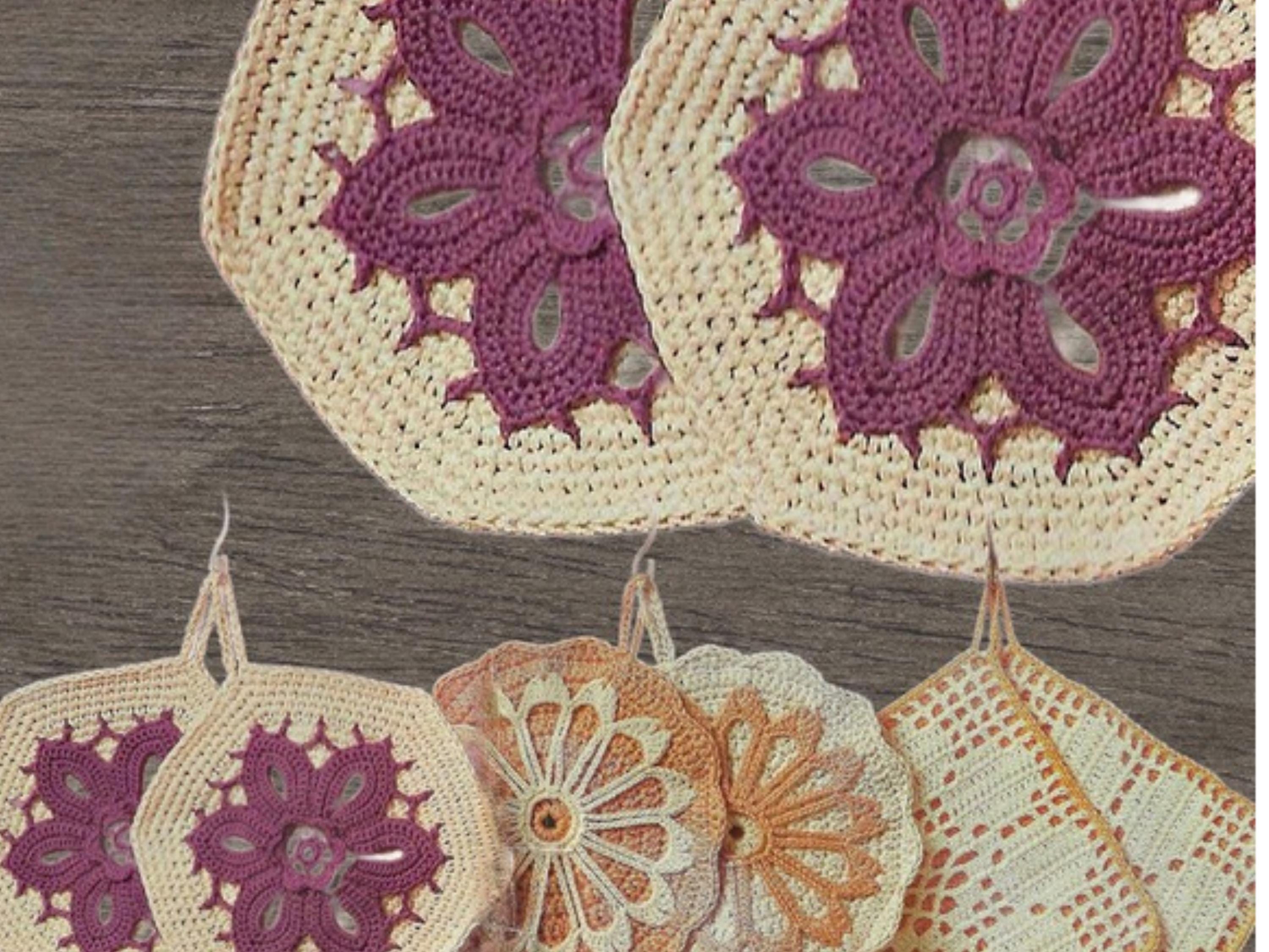 Vintage Lacy Potholders Crochet Pattern PDF  Easy Hot Pad & Oven Mitt DIY - Beginner Friendly