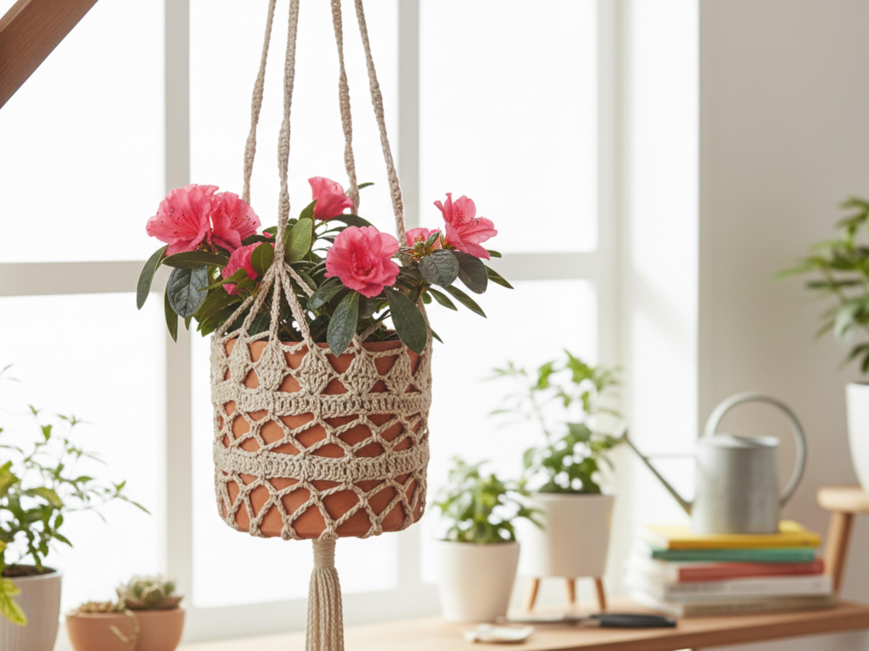 Easy Vintage Crochet Plant Hanger Pattern PDF Easy Boho Basket