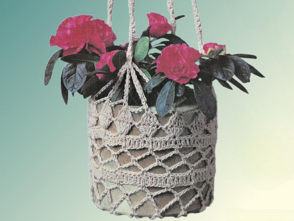 Easy Vintage Crochet Plant Hanger Pattern PDF Easy Boho Basket