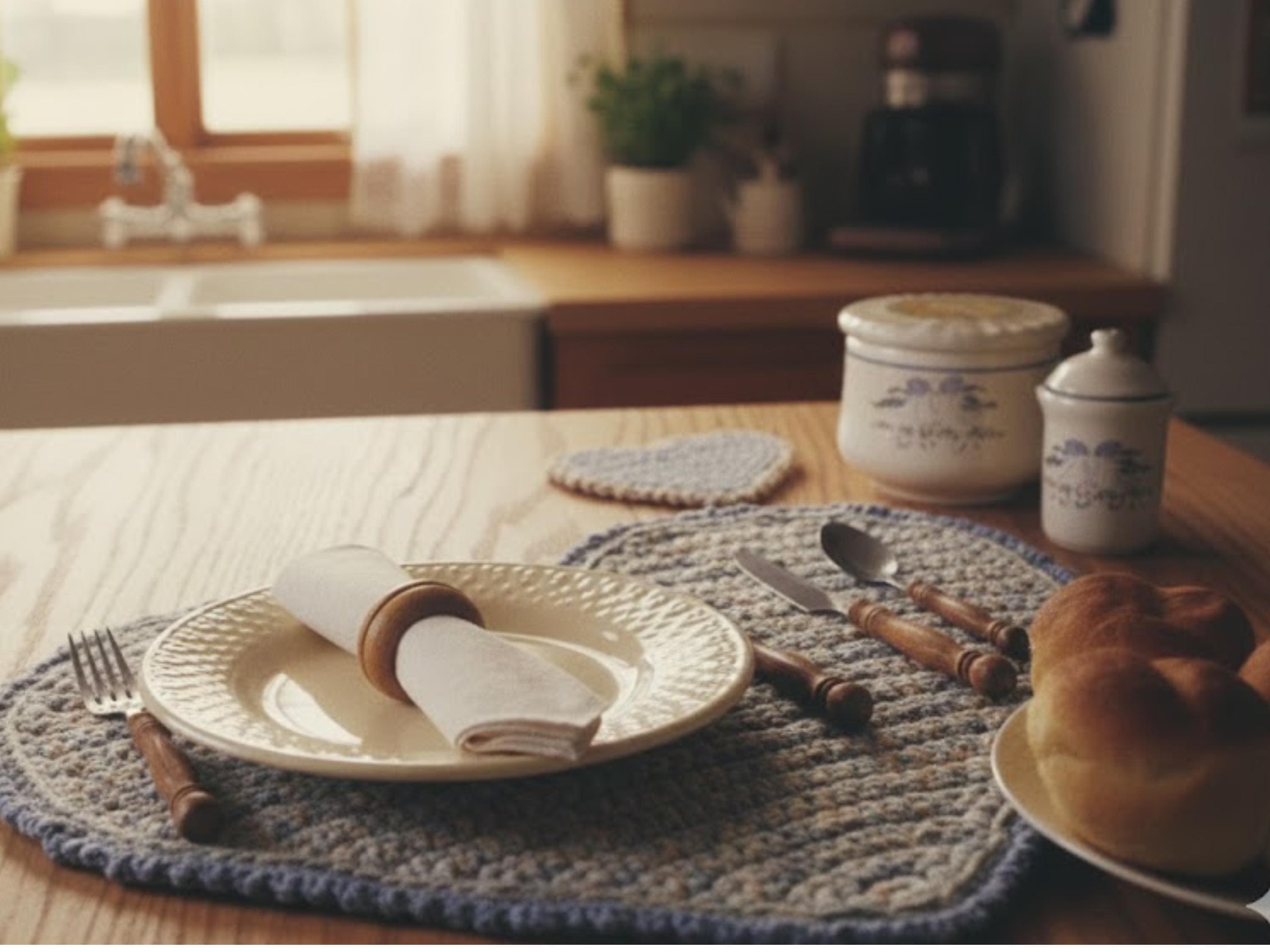 Vintage 1970s Heart Placemat & Coaster Crochet Pattern – Retro DIY Table Decor PDF-FREE crochet