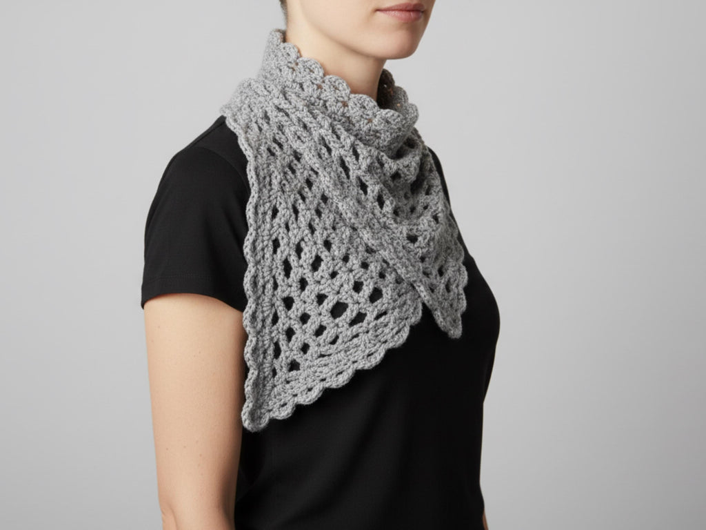 Sophie  Crochet  cowl Pattern-Beginners easy scarf pattern for women-Vintage 1960
