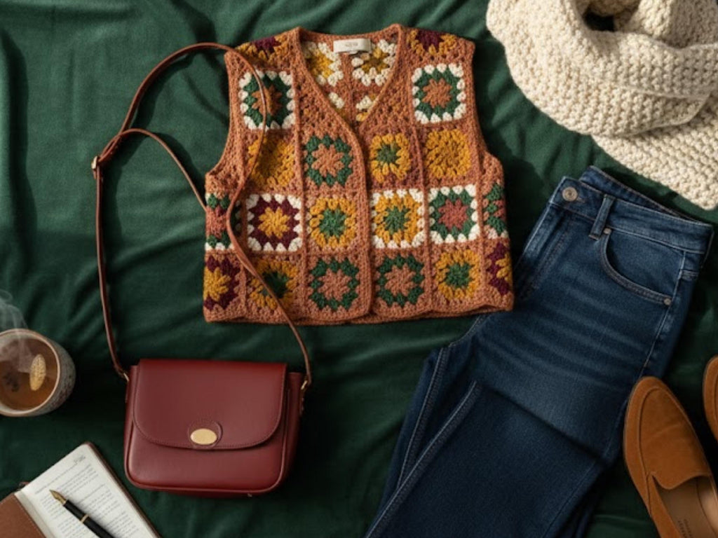 Womens Crochet Vintage Waistcoat crochet pattern, cardigan pdf granny squares waistcoat, women ladies vest crochet pdf