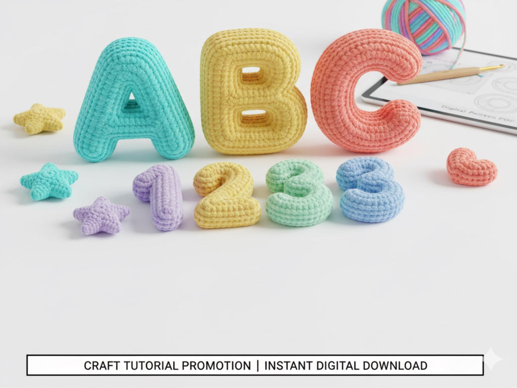 Alphabet Crochet Pattern | Crochet Letters & Numbers PDF | ABC Amigurumi Tutorial | DIY Crochet Pattern Instant Digital Download