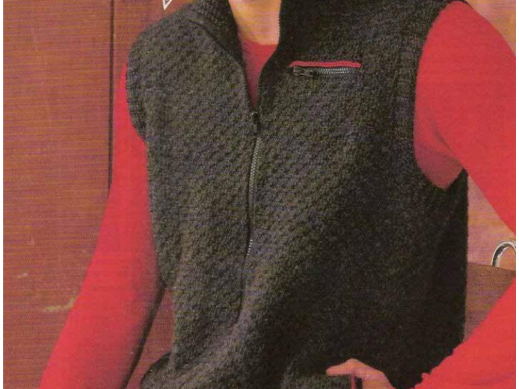 Vintage Men’s Crochet Vest Pattern – a classic retro design with textured stitches and an easy-to-follow PDF for stylish handmade layering