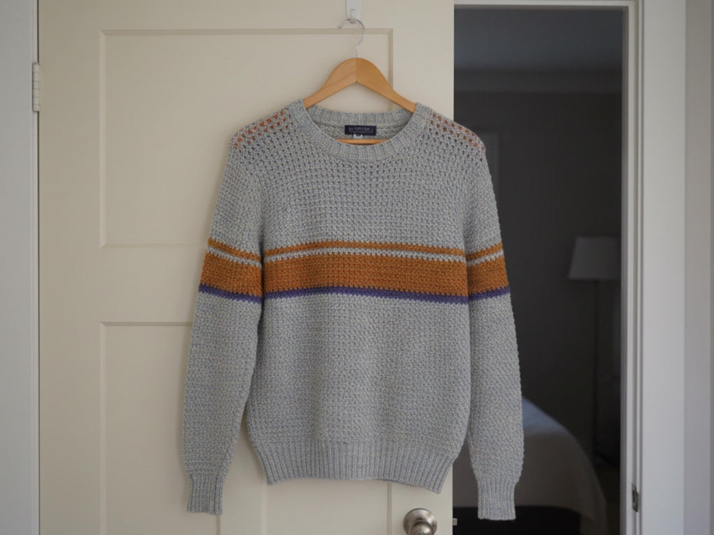 Vintage Men’s Crochet sweaterPattern – a classic retro design with textured stitches and an easy-to-follow PDF for stylish handmade layering