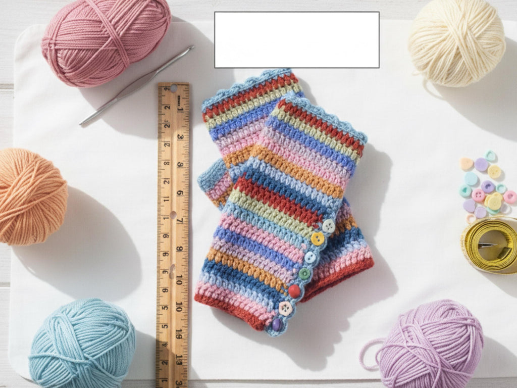 CROCHET PATTERN- Easy Fingerless Colorful Crochet Glove Pattern-Colorful fingerless gloves-Boho fingerless gloves