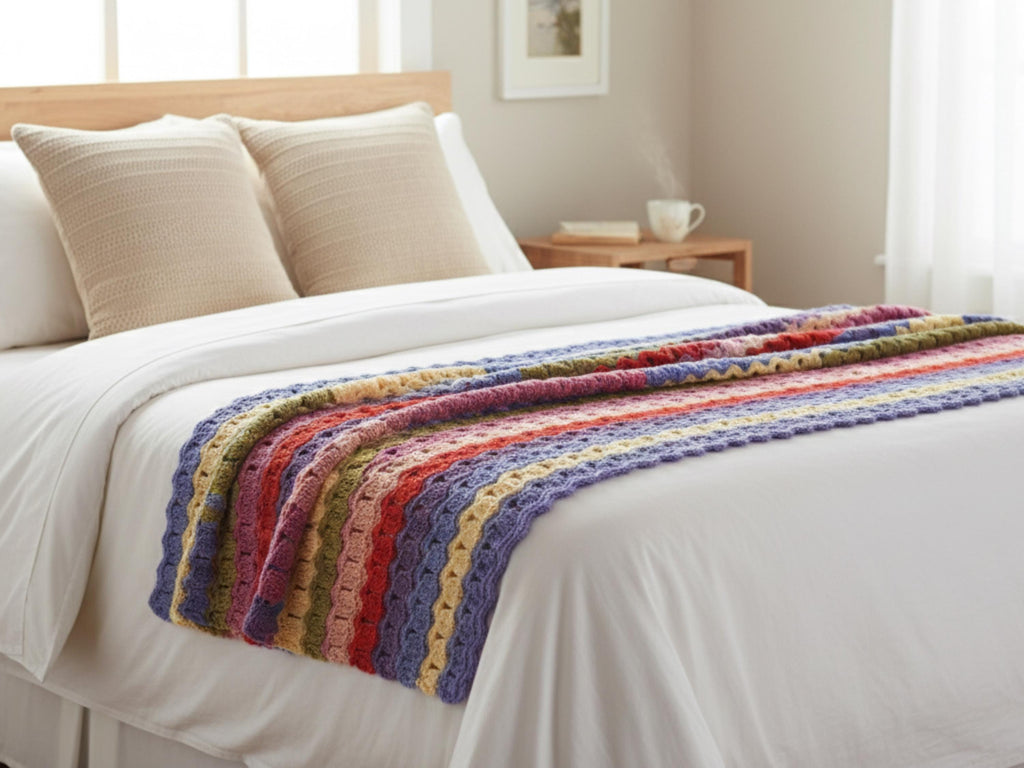 Crochet vintage  blanket pattern  -ripple afghan