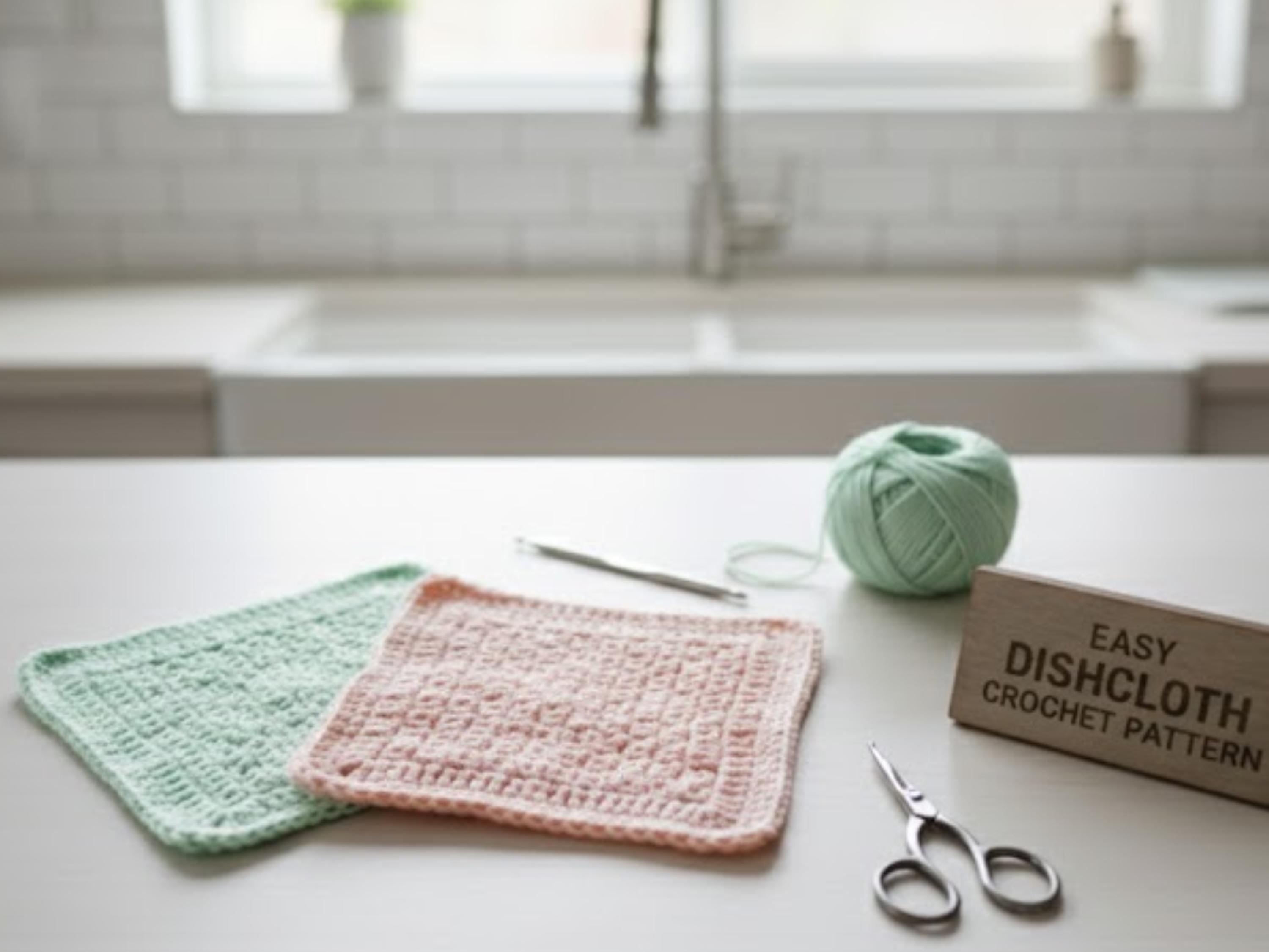 Dishcloth Pattern - Cotton Crochet Washcloth PDF - Easy Digital Download for Beginners & Home Decor