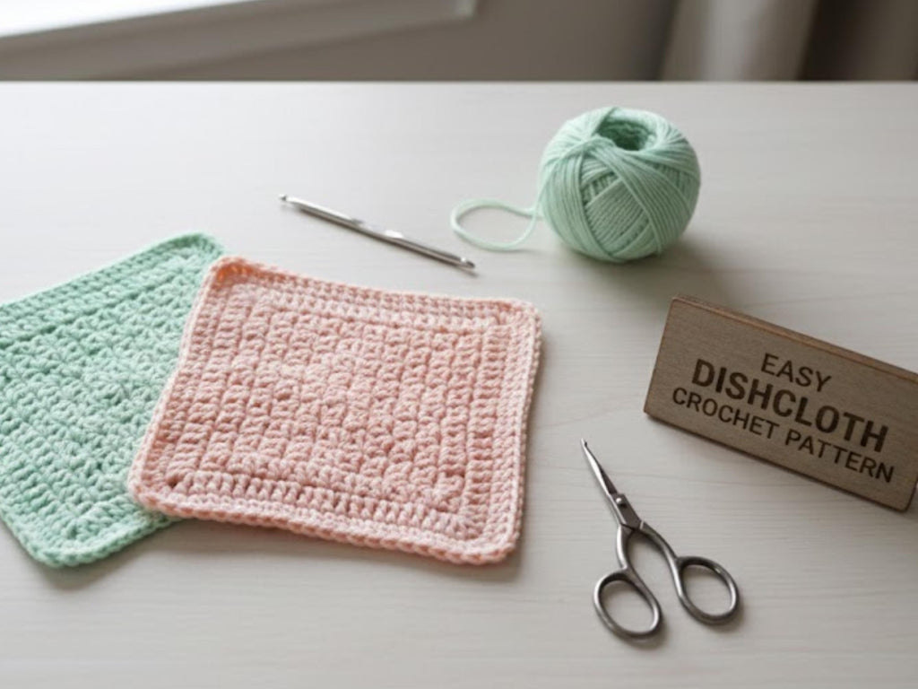 Dishcloth Pattern - Cotton Crochet Washcloth PDF - Easy Digital Download for Beginners & Home Decor