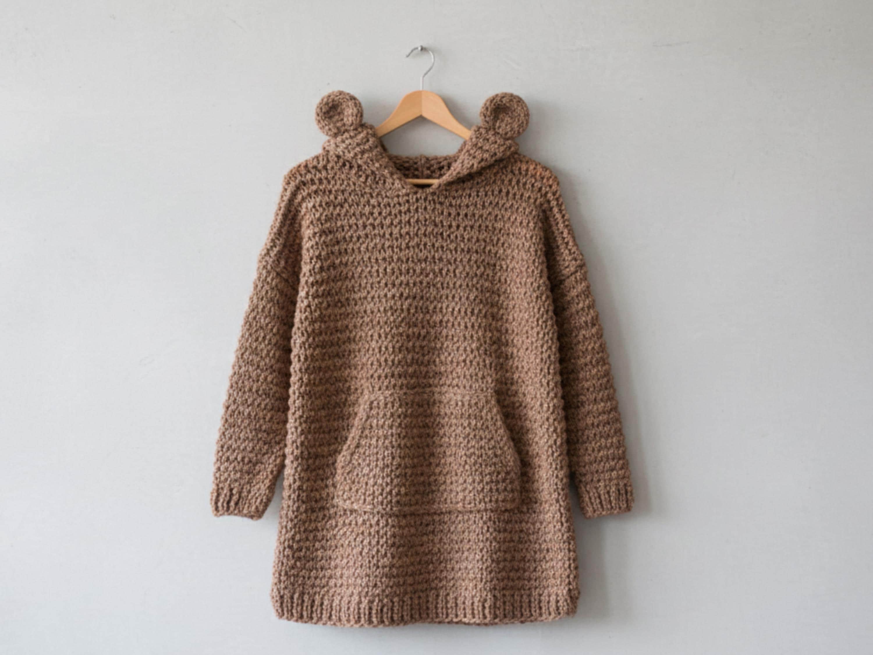 Womens Crochet Crochet  Pattern: Easy Oversize Cardigan (English) Coffee brown pattern- Crochet cardigan pattern