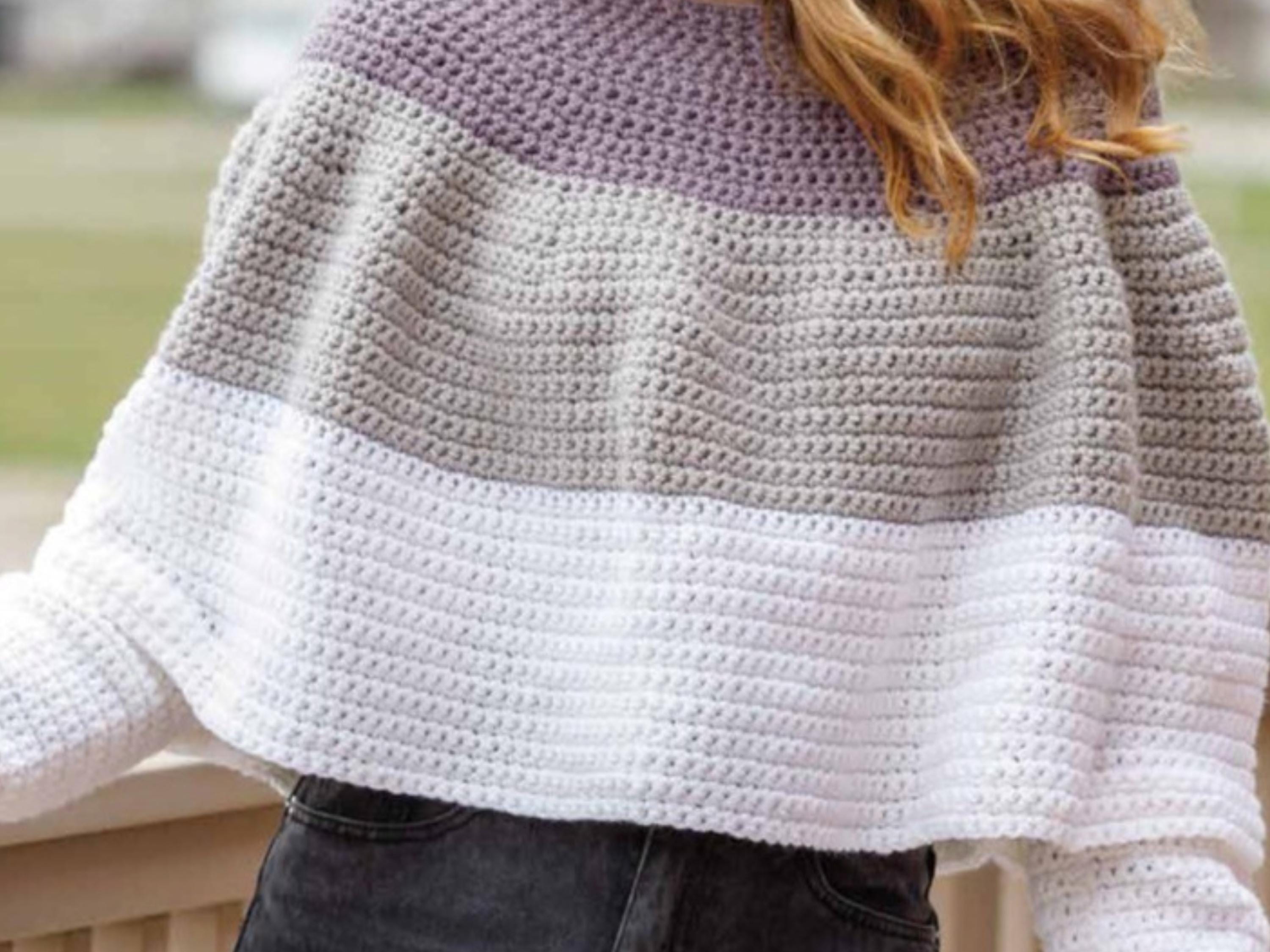 Womens Crochet Crochet Poncho Pattern | Easy PDF Crochet Wrap, Cozy Winter Capelet, Beginner Shawl Pattern, Women’s Boho Poncho with sleeves