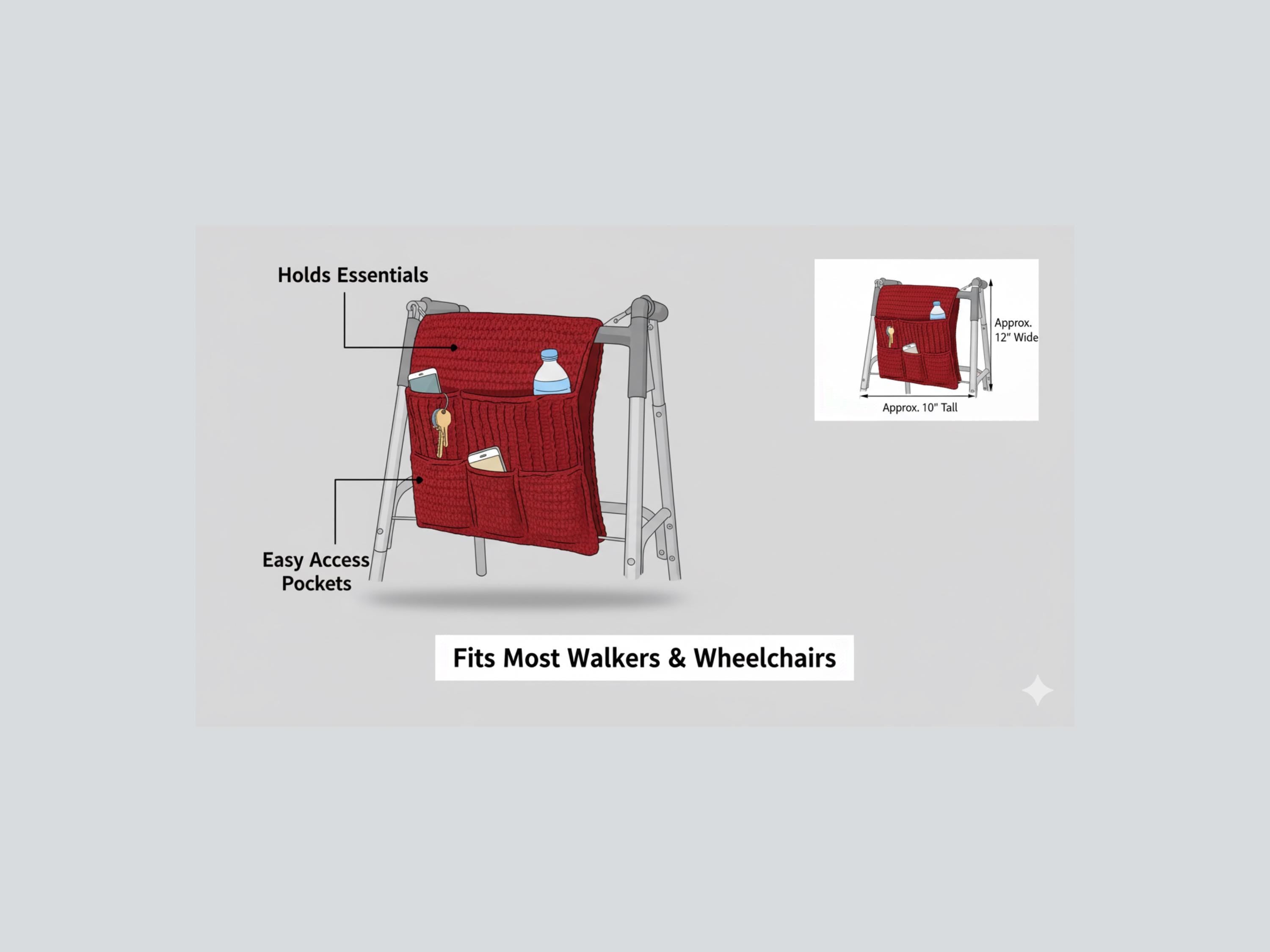 Crochet Walker Bag Pattern: Double Pocket Caddy (PDF Pattern)
