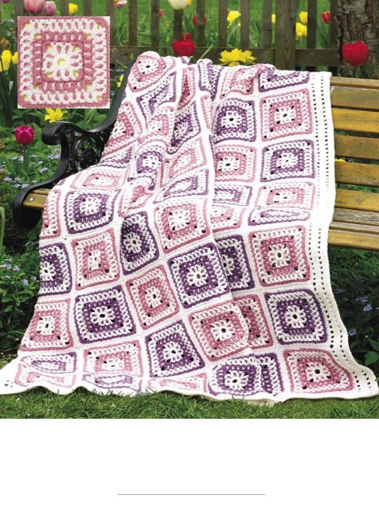 Easy Blanket Crochet Pattern | Vintage afghan- Patchwork afghan