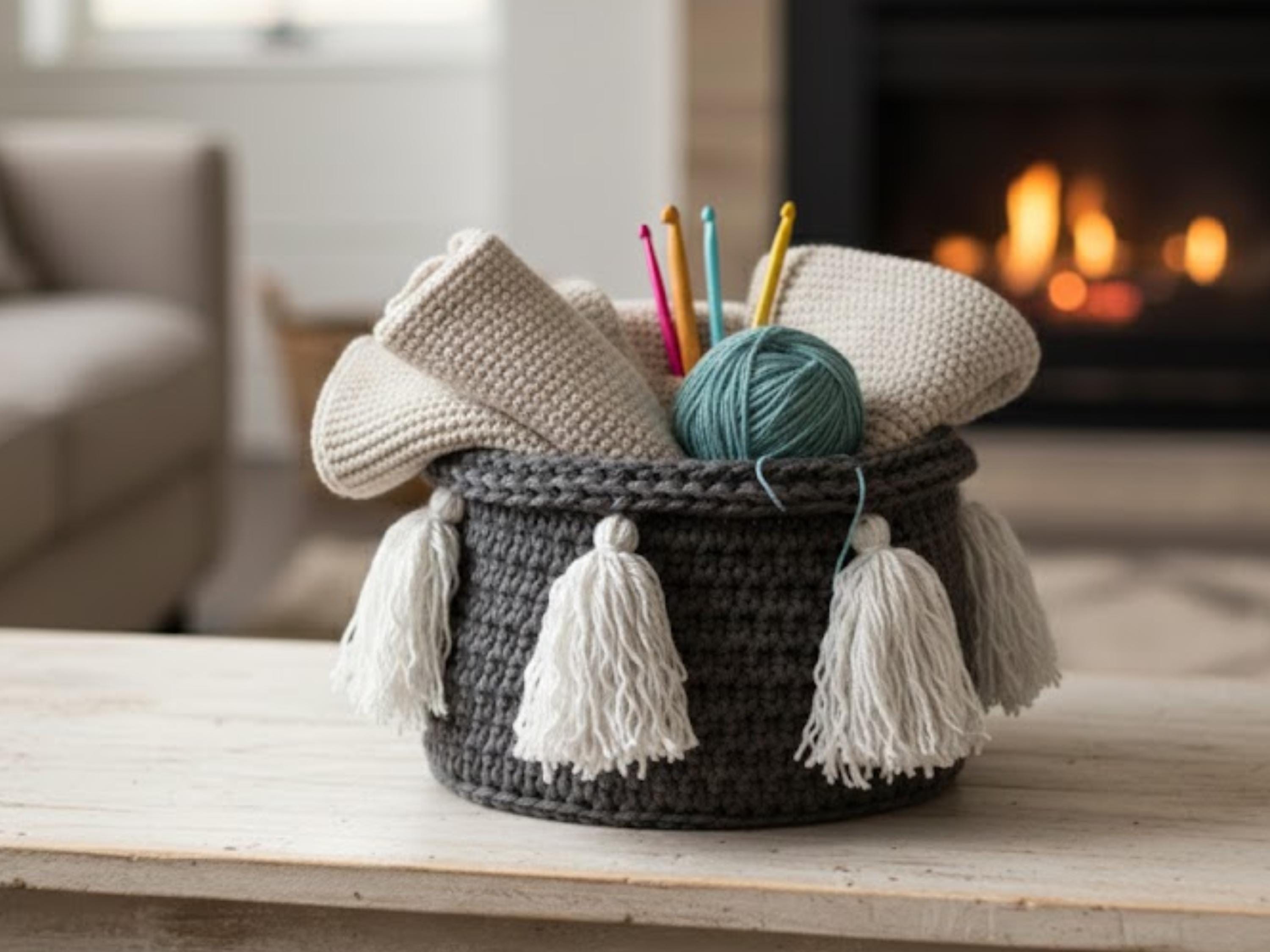 Easy Crochet Basket Pattern – Beginner Storage Basket Tutorial (PDF Download)