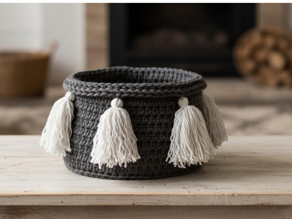 Easy Crochet Basket Pattern – Beginner Storage Basket Tutorial (PDF Download)