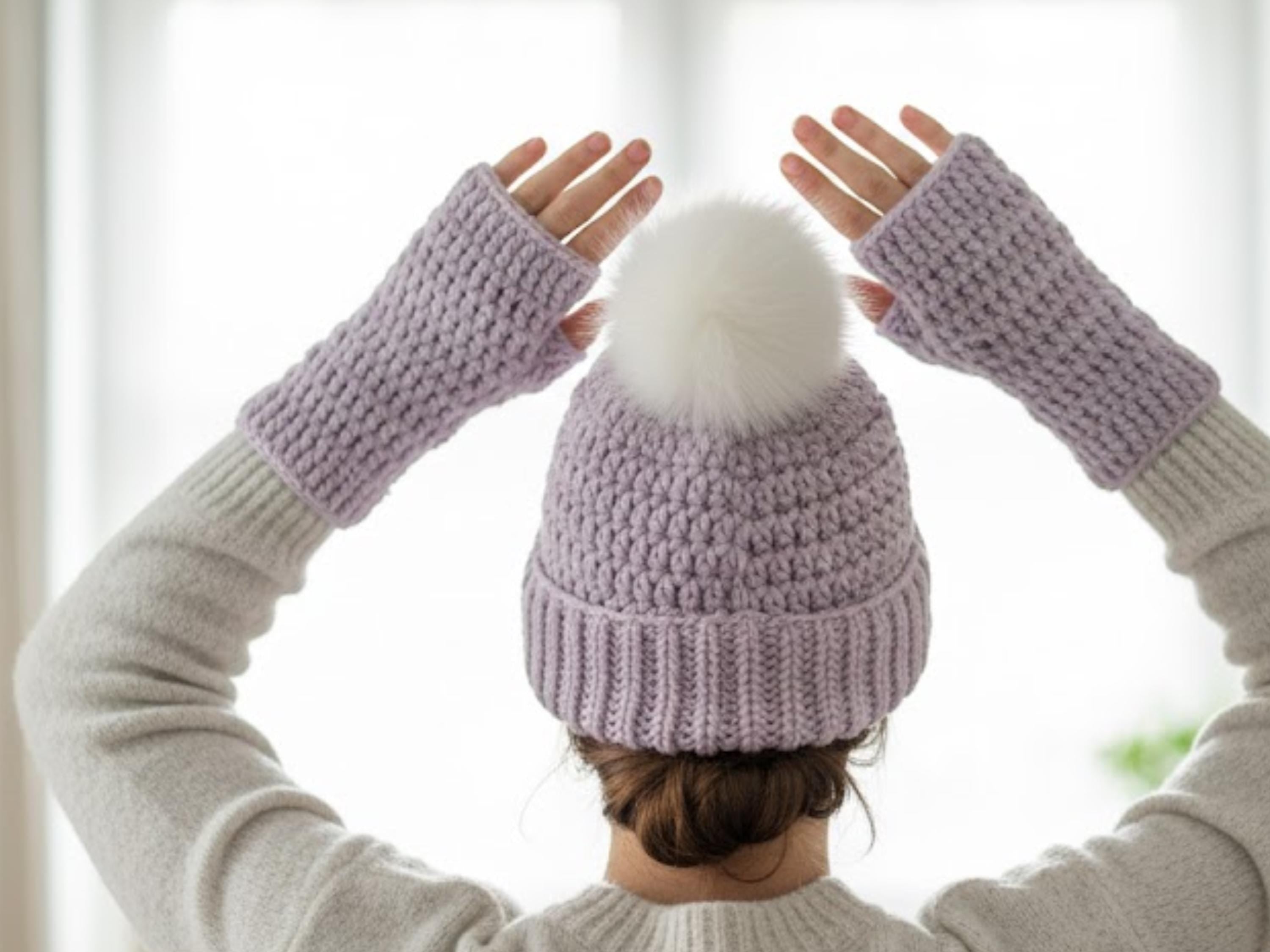 Easy Crochet Beanie with Fingerless Gloves Pattern Set | Beginner Winter Accessories | Matching Hat & Mitts PDF | DIY Cozy Gift Idea