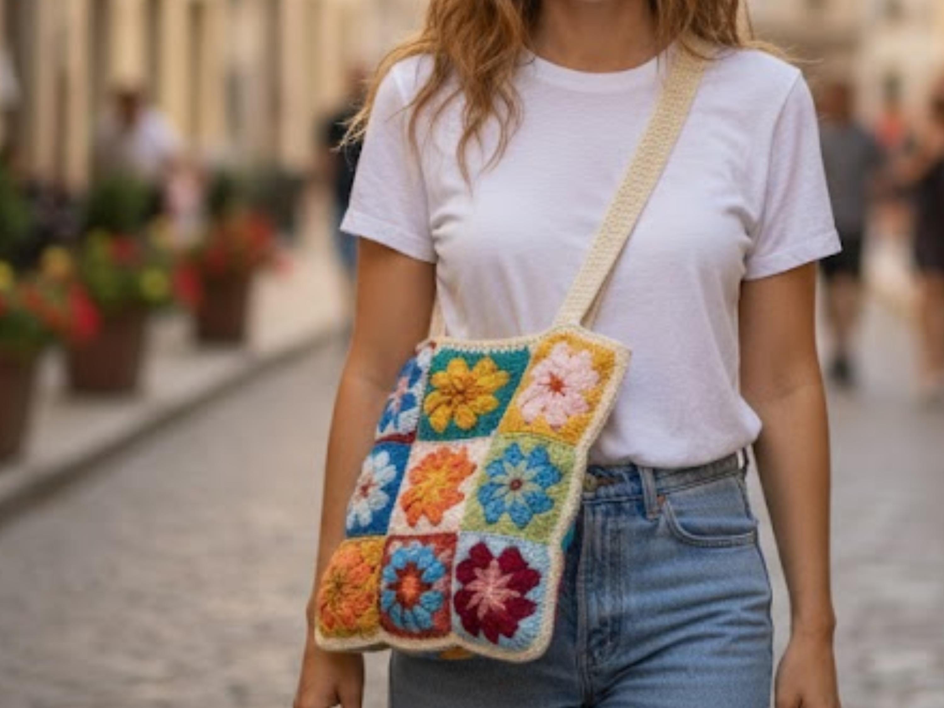 Easy Crochet Daisy Bag Pattern | Beginner Friendly Granny Square Tote | Flower Bag Tutorial PDF | Instant Download