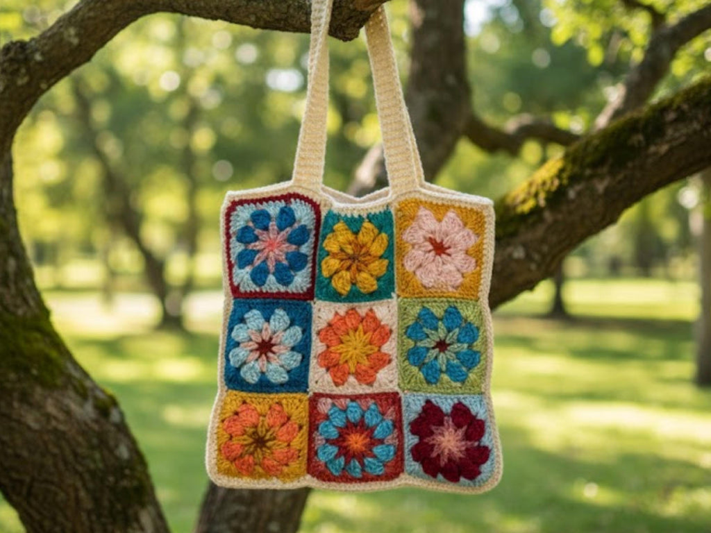 Easy Crochet Daisy Bag Pattern | Beginner Friendly Granny Square Tote | Flower Bag Tutorial PDF | Instant Download