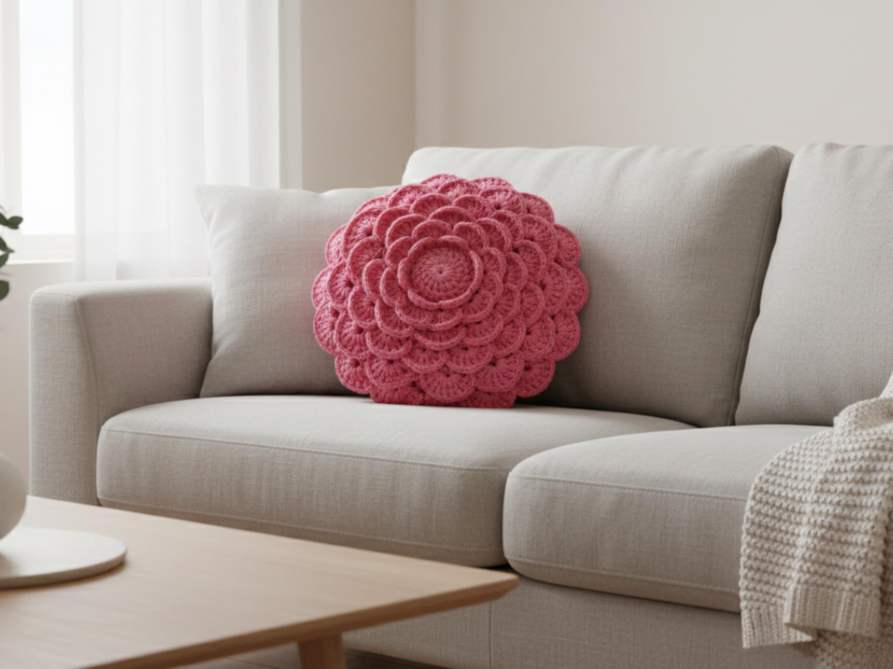 Easy crochet pattern -Rose Crochet pillow Pattern |DIY Handmade Craft Project | English|Holiday decor| Vintage rose pillow pattern