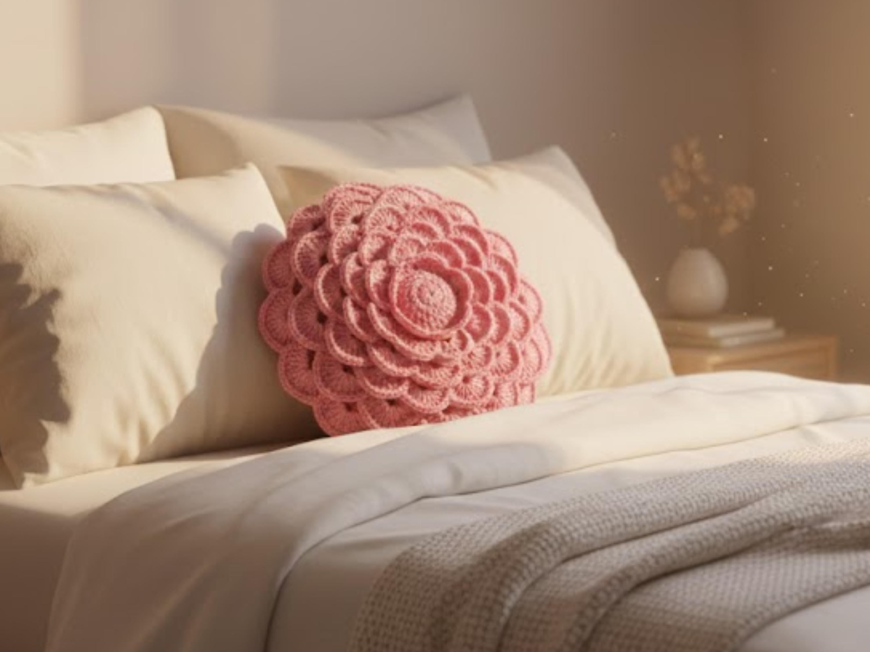 Easy crochet pattern -Rose Crochet pillow Pattern |DIY Handmade Craft Project | English|Holiday decor| Vintage rose pillow pattern