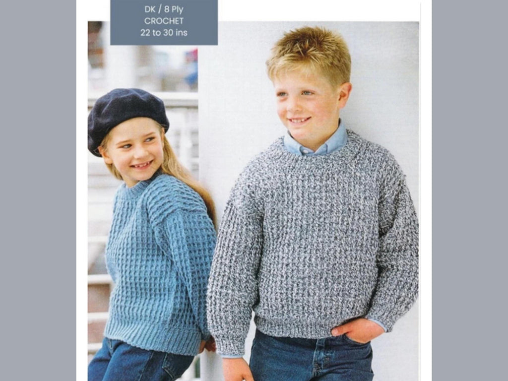 EASY Crochet Pattern for Boys and Girls Sweater Childs Jumper 1 year to 10 years DK / 8 Ply Yarn 0 to 4 years PDF Pattern in English Only.