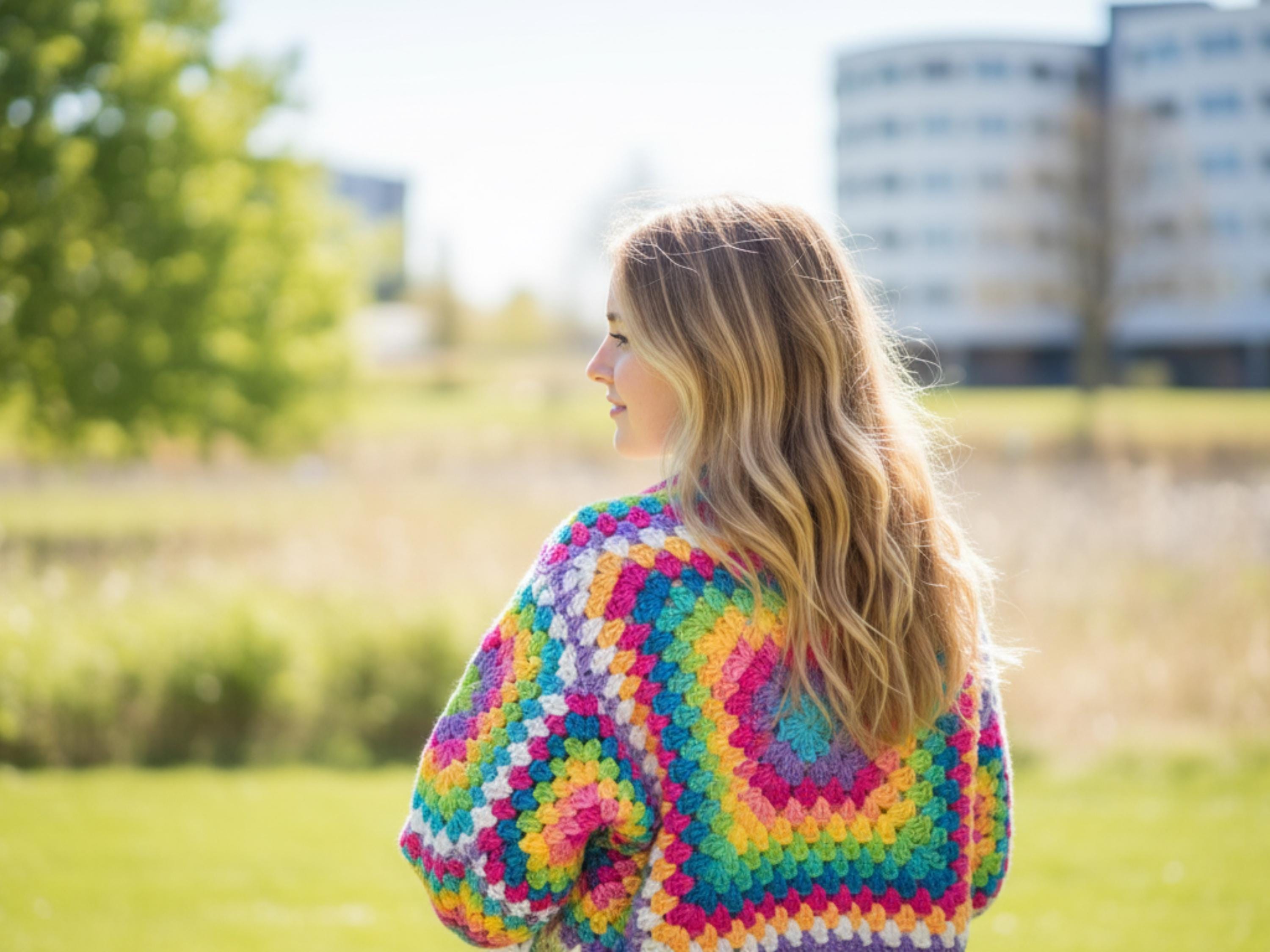 Womens Crochet Granny Square Crochet Jacket | Handmade Colorful Boho Cardigan | Summer & Fall Layering | Women’s Crochet Top | PDF Pattern  DIY
