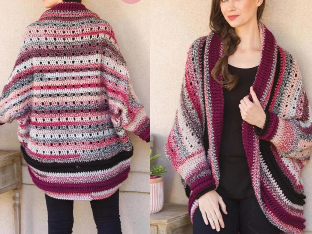 Womens Crochet Shrug style Cardigan- Crochet up inn Bulky- Chunky 12 ply yarn-Download PDF Crochet