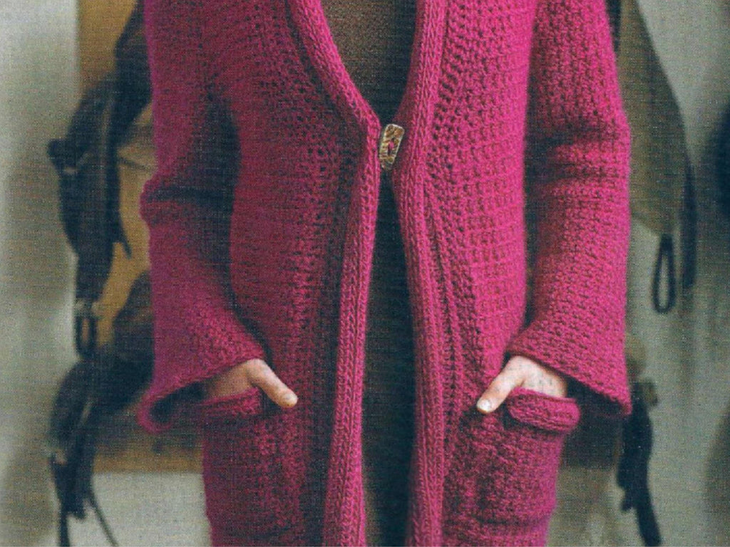 Womens Crochet Vintage Crochet Pattern PDF – Oversized Jacket Cardigan Coat |Chunky Bulky Crochet Design | Sizes S–XXL FREE crochet journal