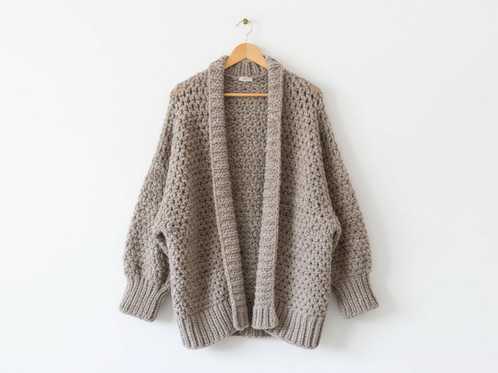 VINTAGE chunky cardigan knitting pattern Knitted Ribbed Cardigan Pattern: Easy Oversize Cardigan Coffee brown cardigan knitting pattern