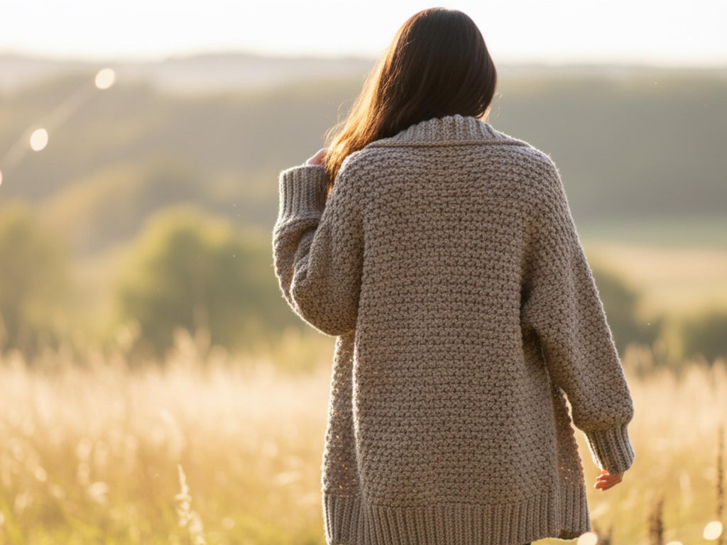 VINTAGE chunky cardigan knitting pattern Knitted Ribbed Cardigan Pattern: Easy Oversize Cardigan Coffee brown cardigan knitting pattern