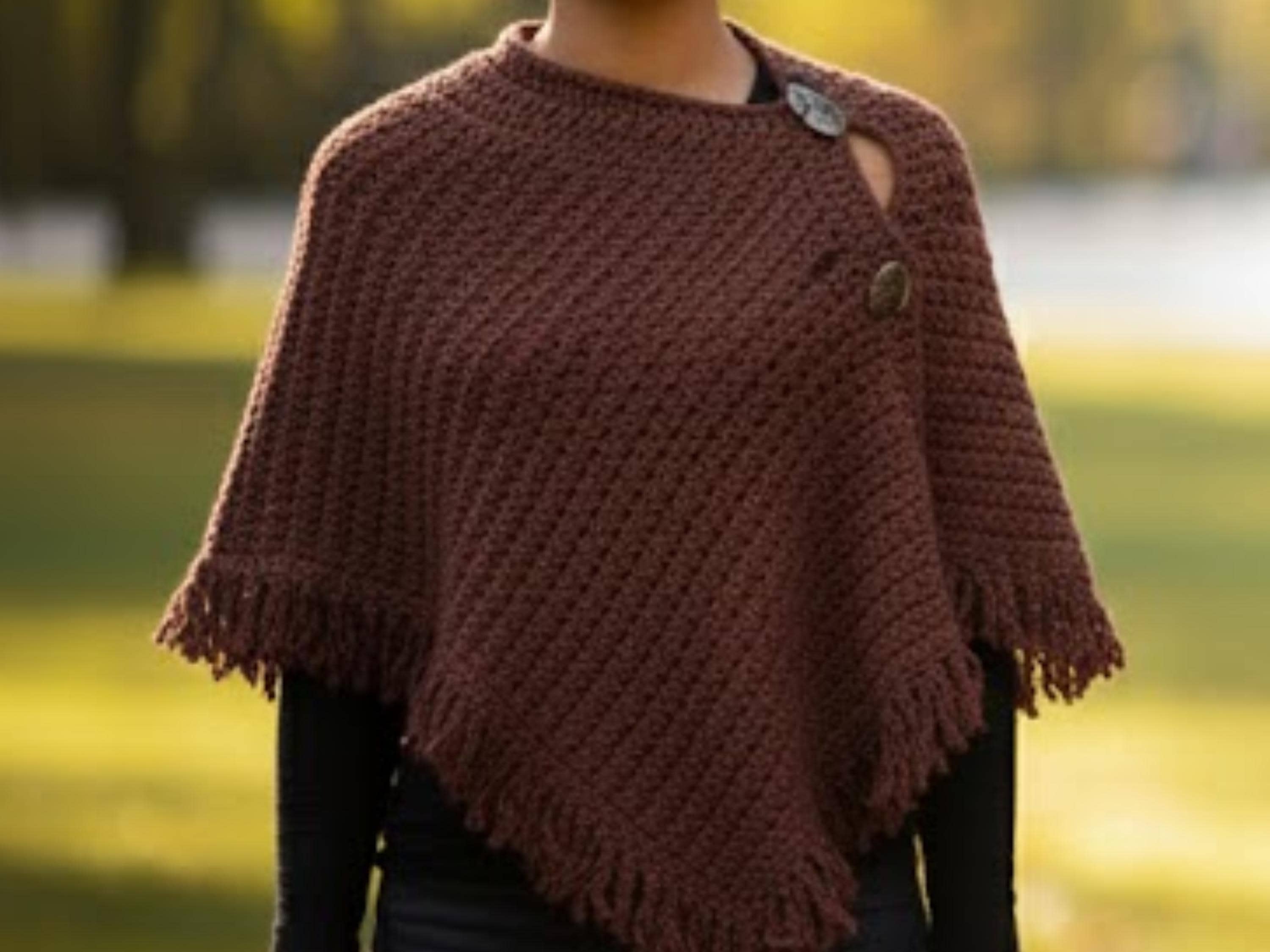Womens Crochet Three-in-One Wrap Pattern PDF – Easy Stylish Winter Shawl, Poncho, Scarf Wrap – Cozy Crochet/Knit Layering Accessory – Instant Download