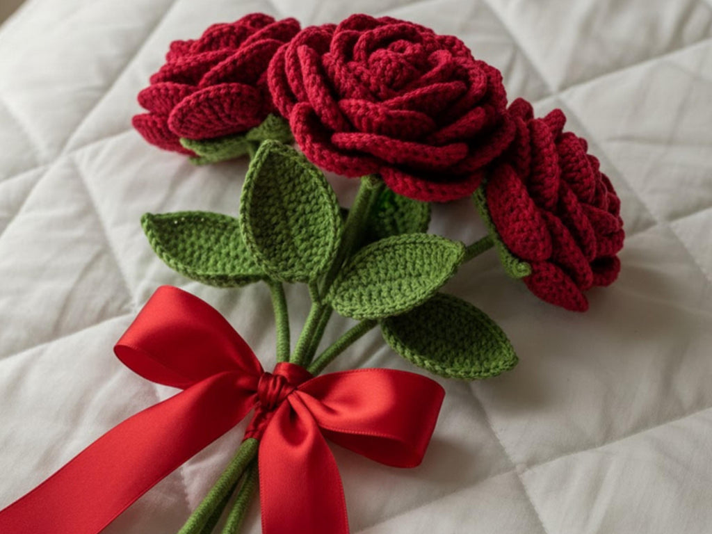 Rose Crochet Pattern |DIY Handmade Craft Project | English|Holiday decor| Christmas ornaments-Rose Pattern: Bouquet
