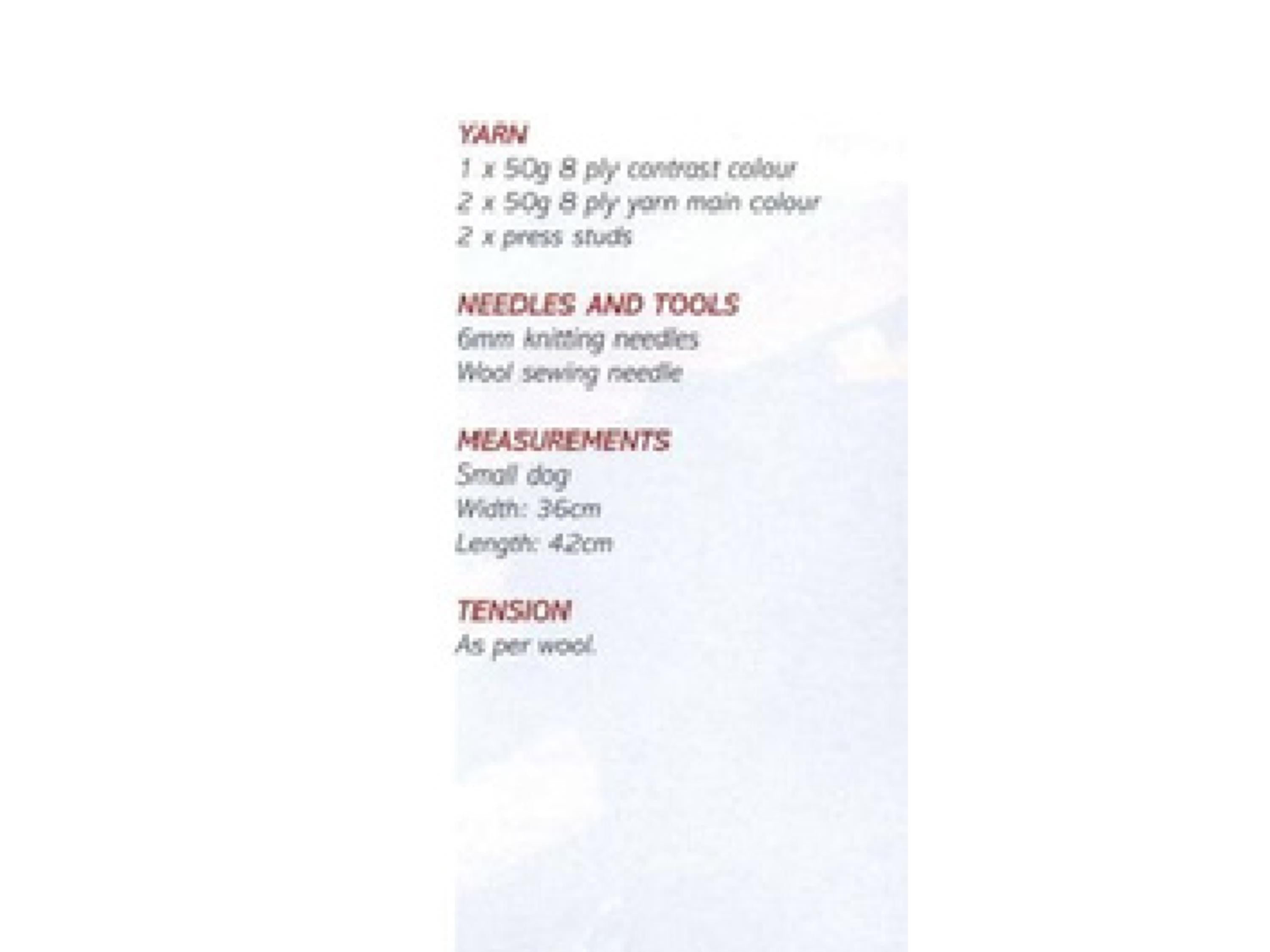 Dog Coat Knitting Pattern small dog-Easy beginner knitting pattern-PDF
