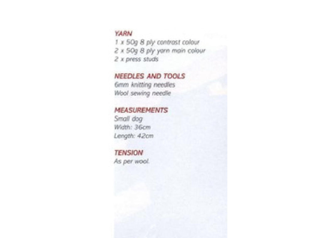Dog Coat Knitting Pattern small dog-Easy beginner knitting pattern-PDF
