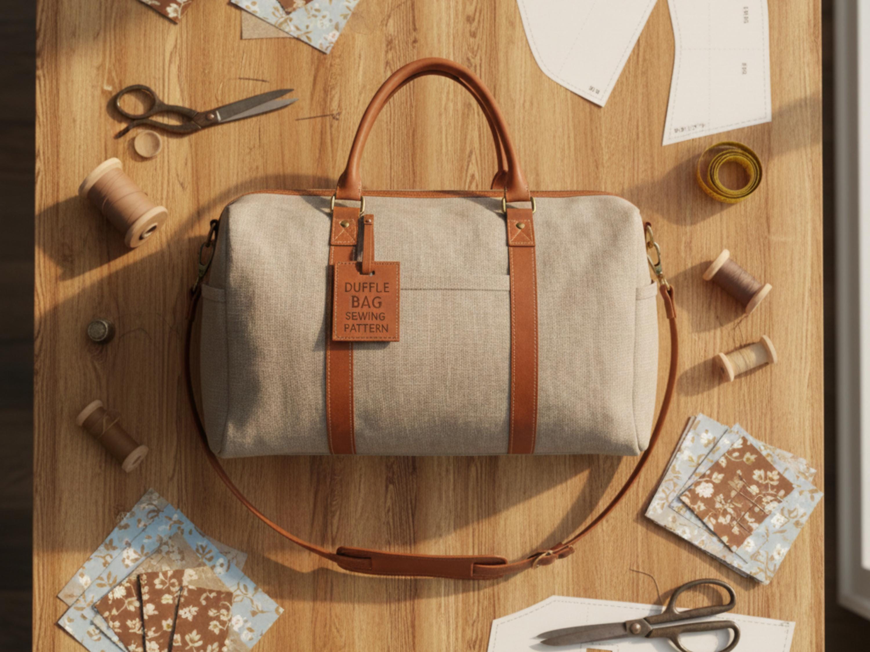 Duffle Bag Sewing Pattern – Travel Bag Tutorial (Digital PDF Download)