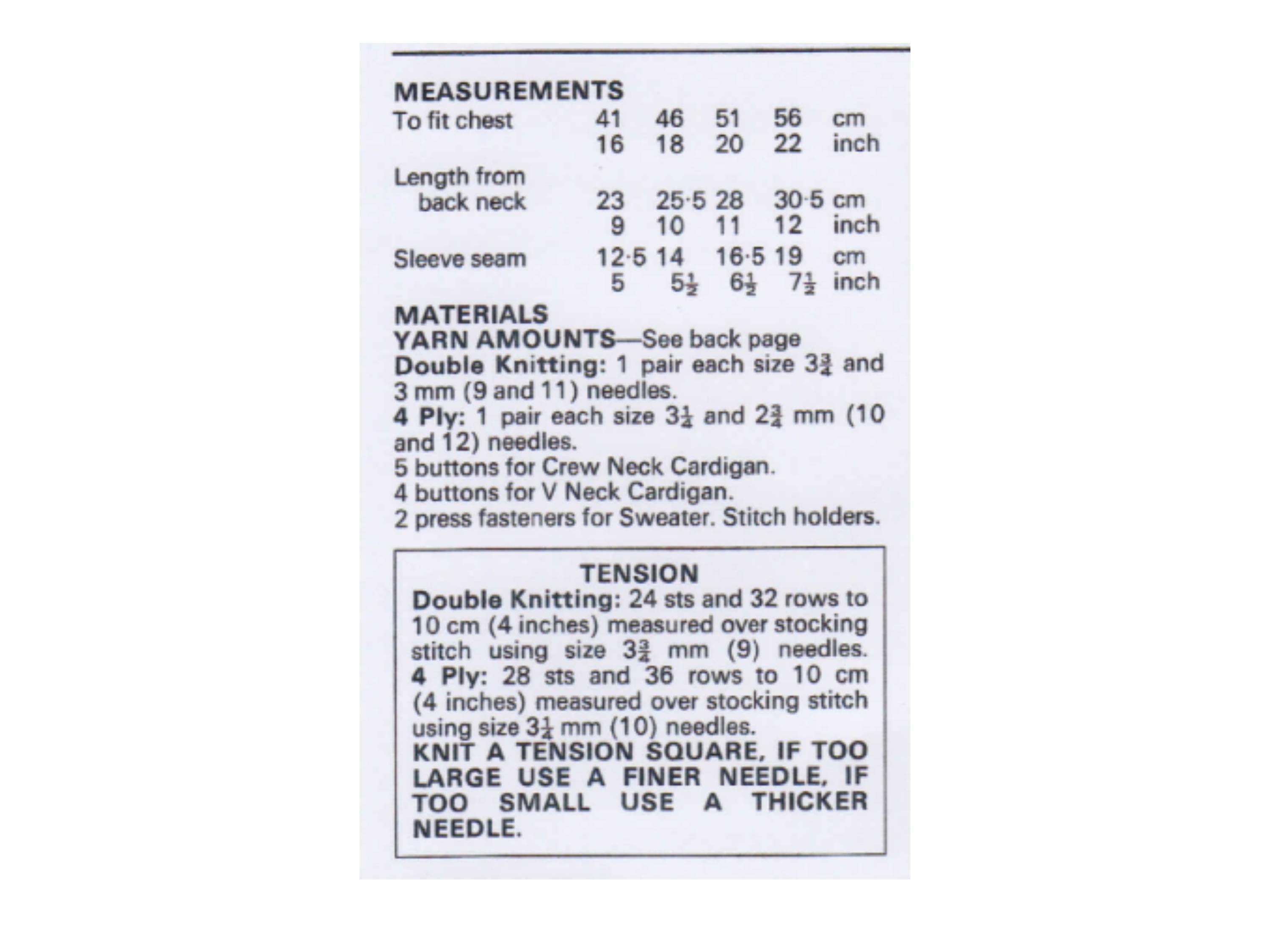 Baby knitting pattern, vintage, DK and 4 ply, size 16-22 inches Pdf instant download