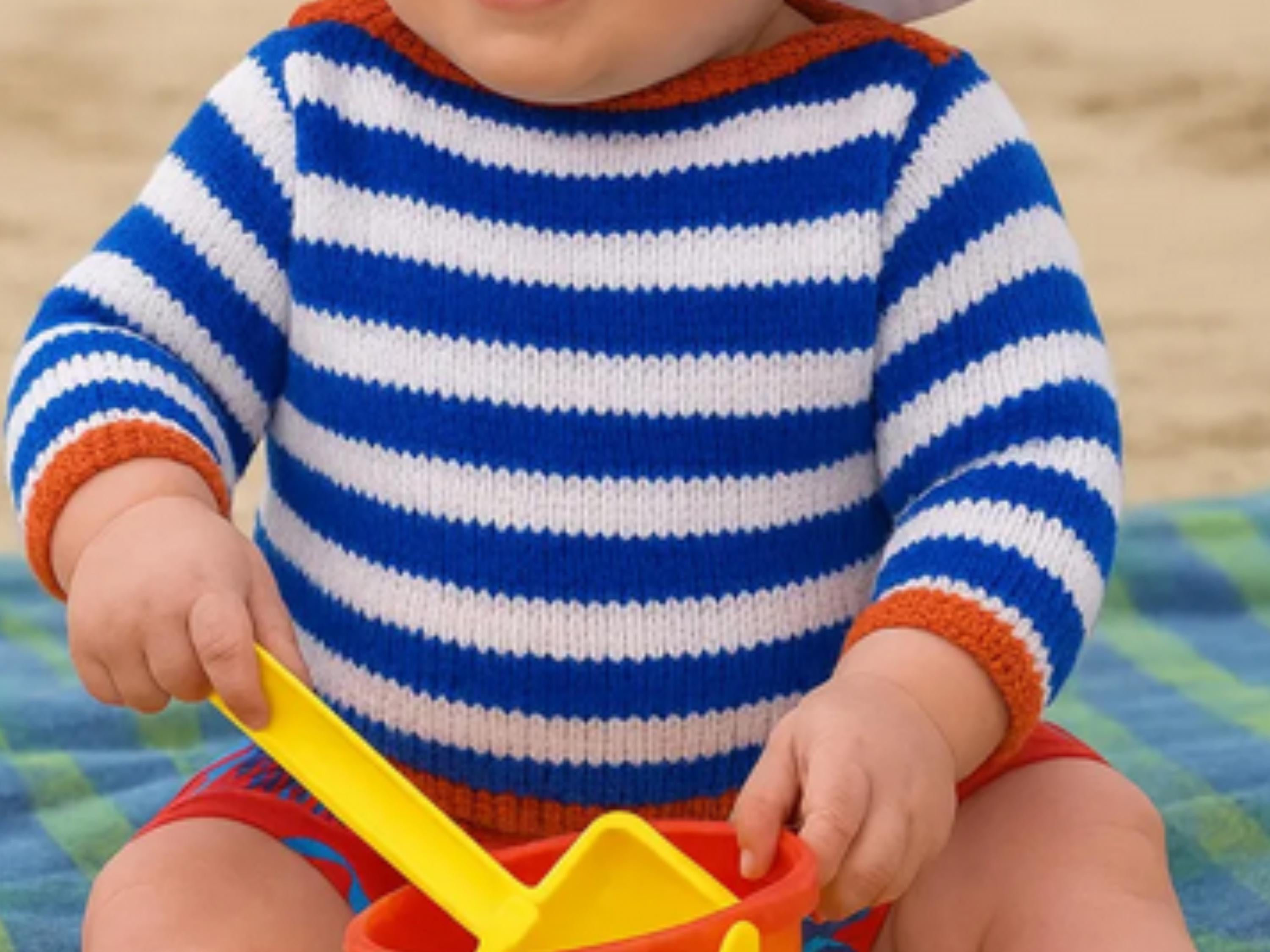 baby knitting patterns/Easy baby PDF Knitting Pattern –   Baby Nautical Striped Sweater – DK Yarn – 0–3 Years