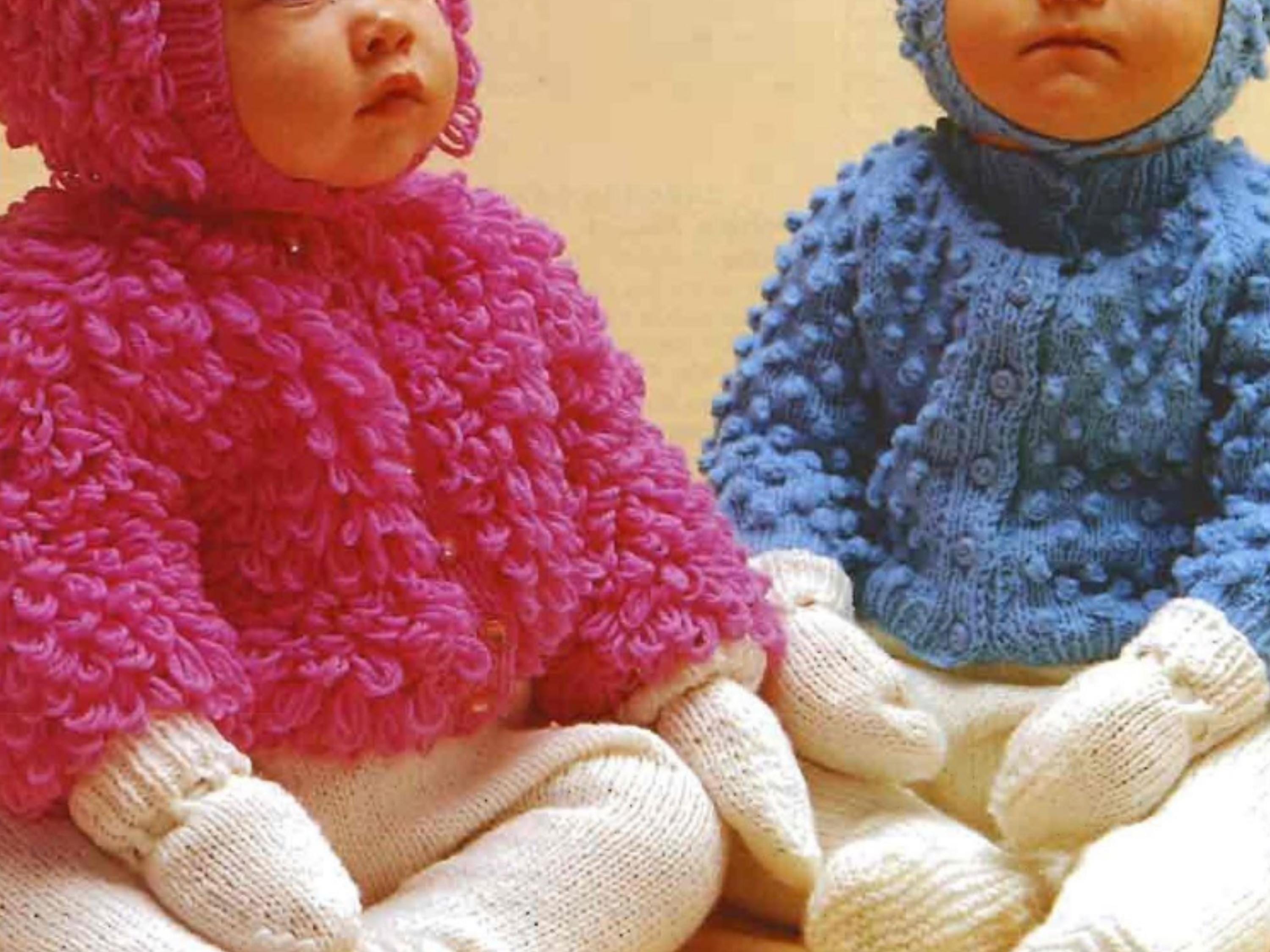 Vintage Baby Knitting Pattern PDF, Bobble Jacket Set (Instant Download)