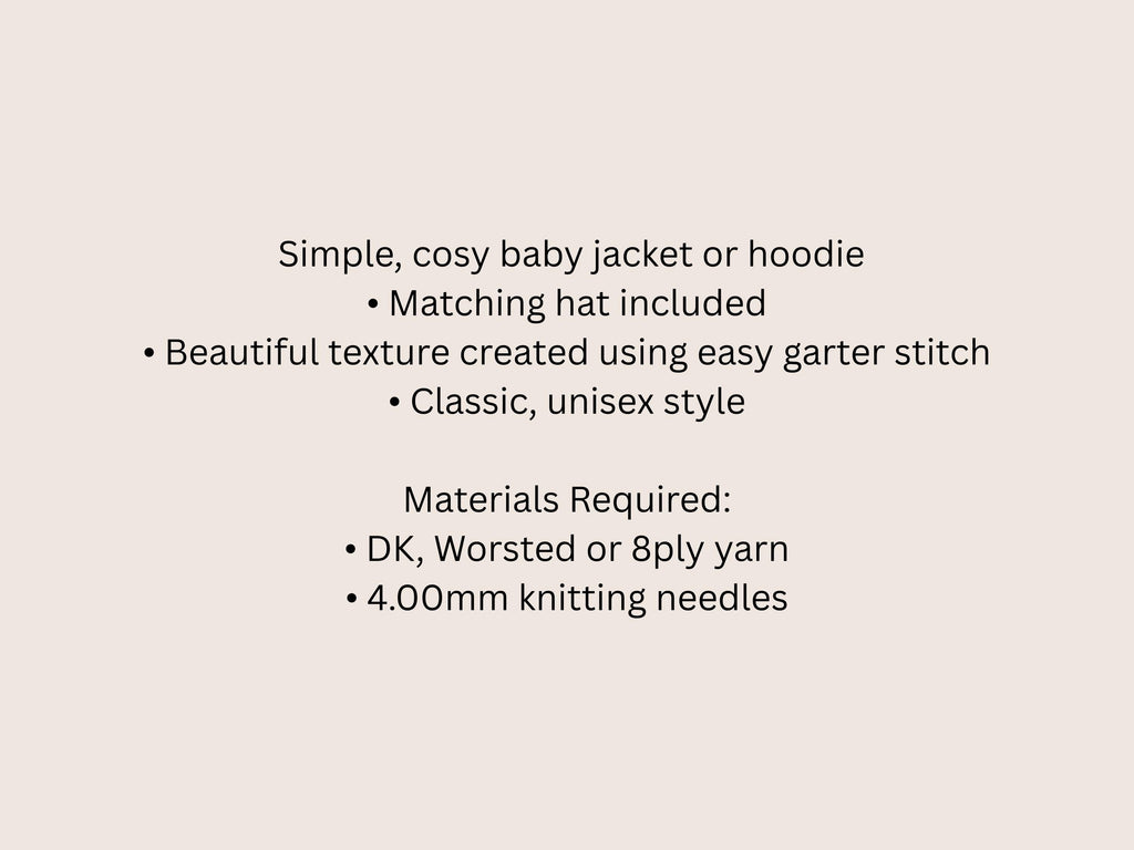 Vintage Baby Knitting Pattern: Jacket, Hood & Hat Set (PDF Download)